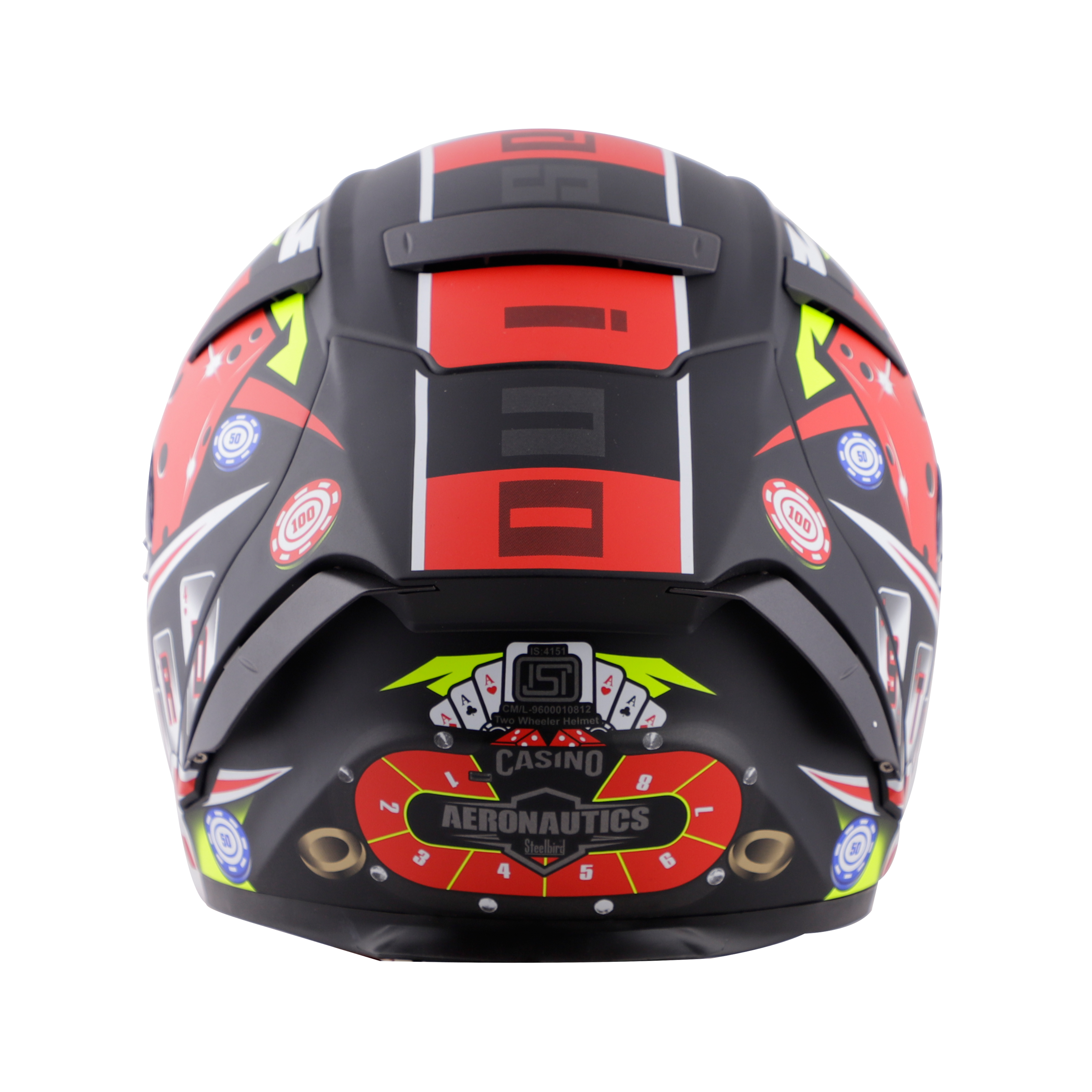 SA-2 CASINO GOLSSY BLACK WITH RED ( FITTED WITH CLEAR VISOR EXTRA RAINBOW CHROME VISOR FREE WITH ANTI-FOG SHIELD HOLDER)