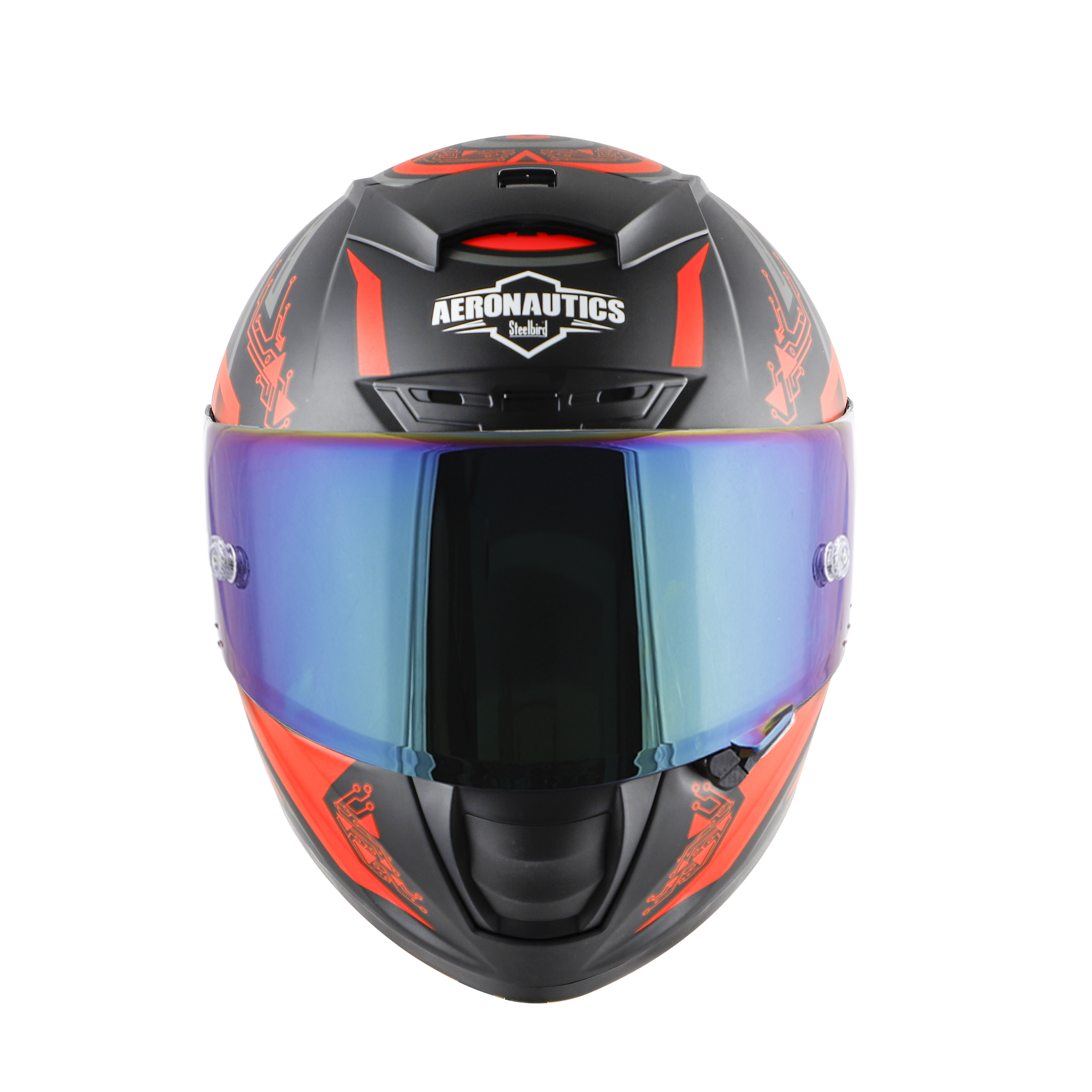 SA-2 ELECTRIC MAT BLACK WITH RED (FITTED WITH CLEAR VISOR EXTRA RAINBOW CHROME VISOR FREE WITH ANTI-FOG SHIELD HOLDER)