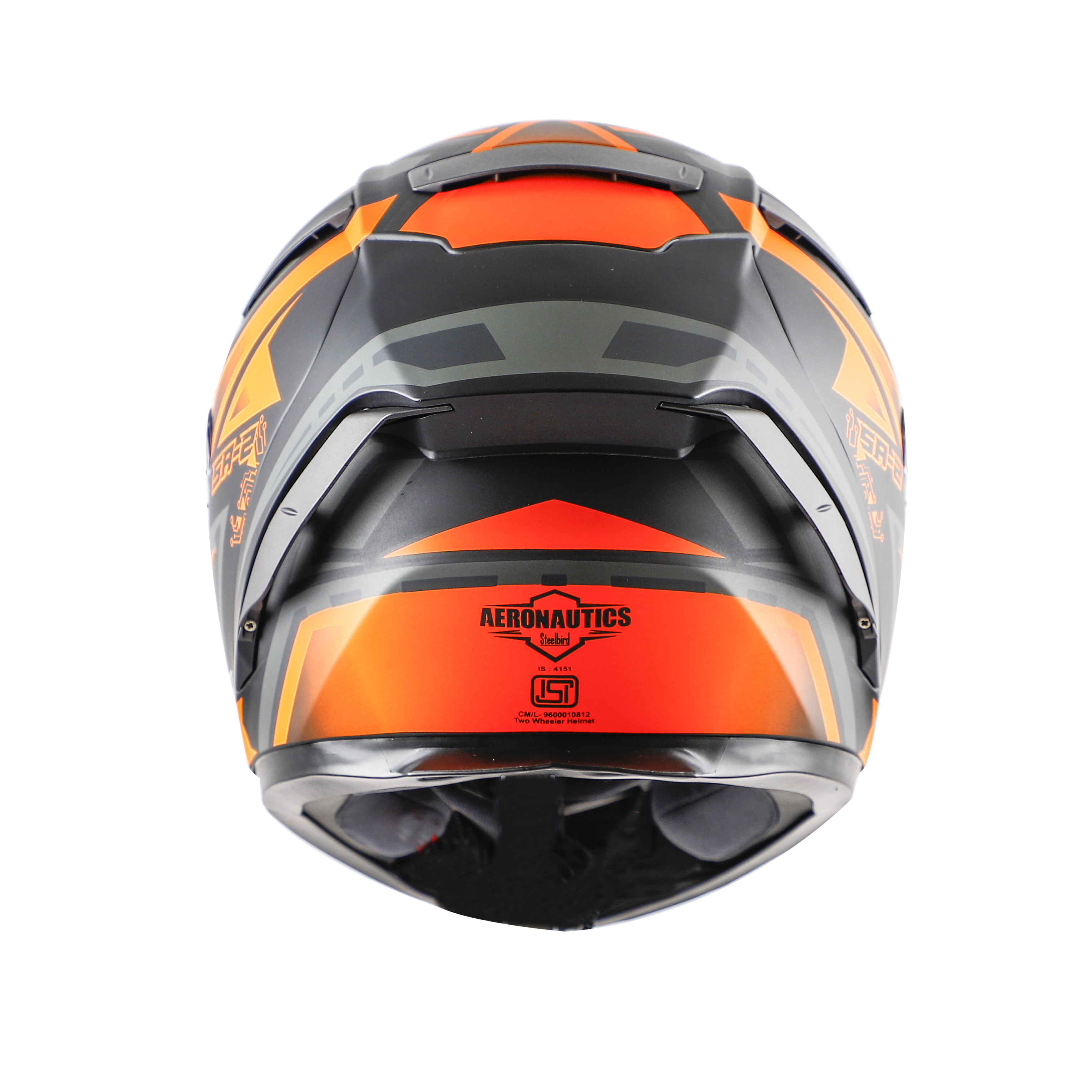 SA-2 ELECTRIC GLOSSY BLACK WITH ORANGE (FITTED WITH CLEAR VISOR EXTRA GOLD CHROME VISOR FREE WITH ANTI-FOG SHIELD HOLDER)