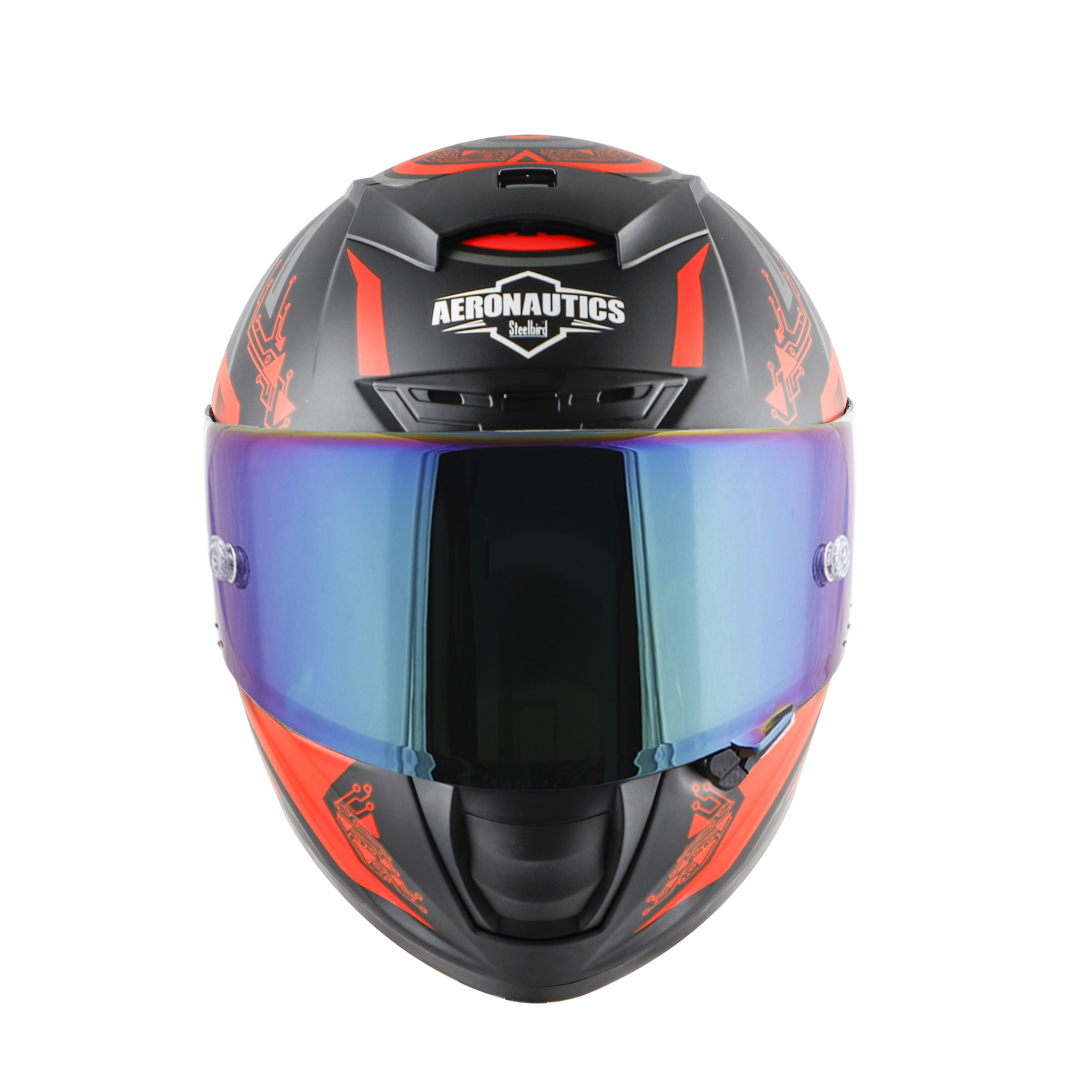 SA-2 ELECTRIC GLOSSY BLACK WITH RED (FITTED WITH CLEAR VISOR EXTRA RAINBOW CHROME VISOR FREE WITH ANTI-FOG SHIELD HOLDER)