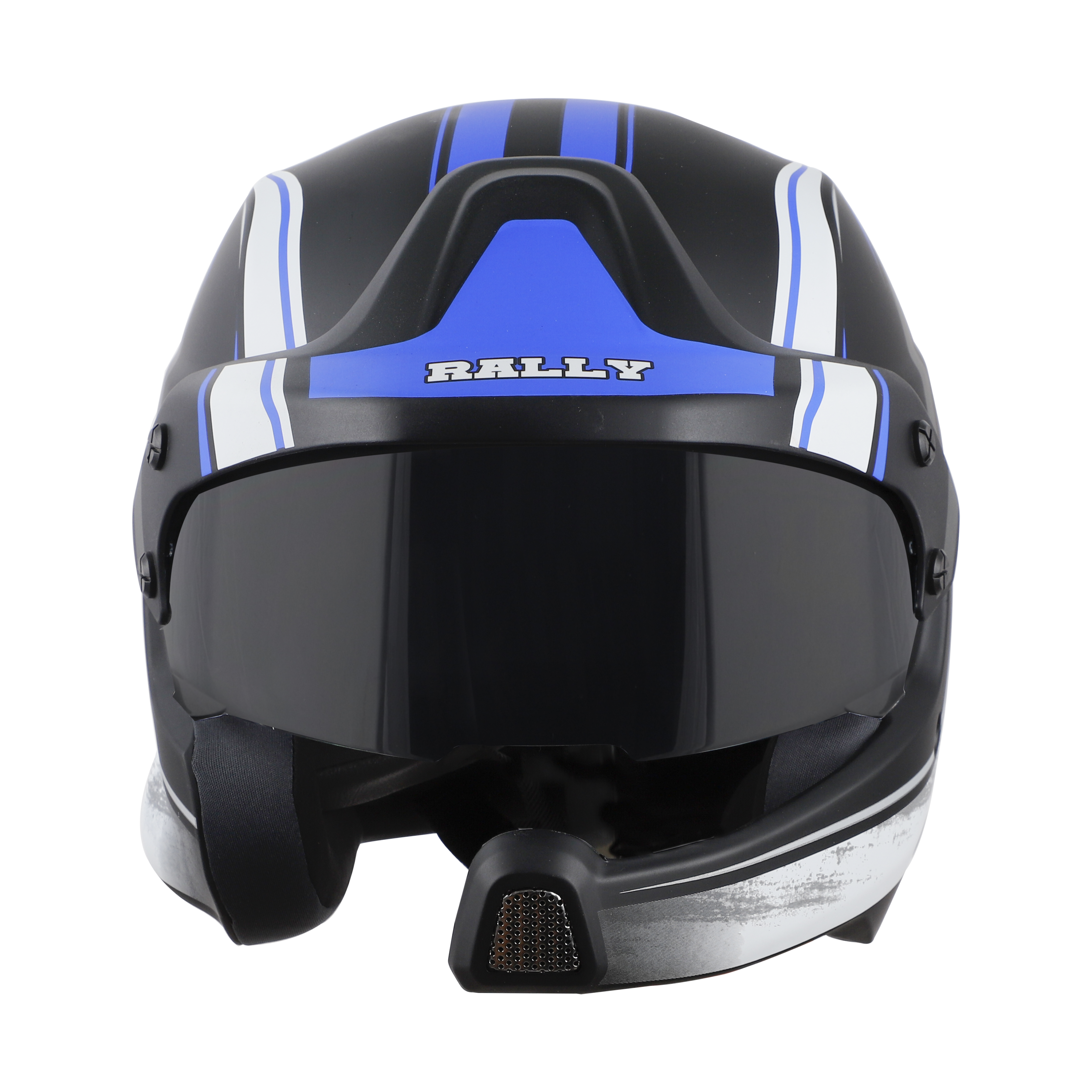 SB-51 RALLY RUT MAT BLACK WITH BLUE ( FITTED WITH CLEAR VISOR EXTRA SMOKE VISOR FREE)