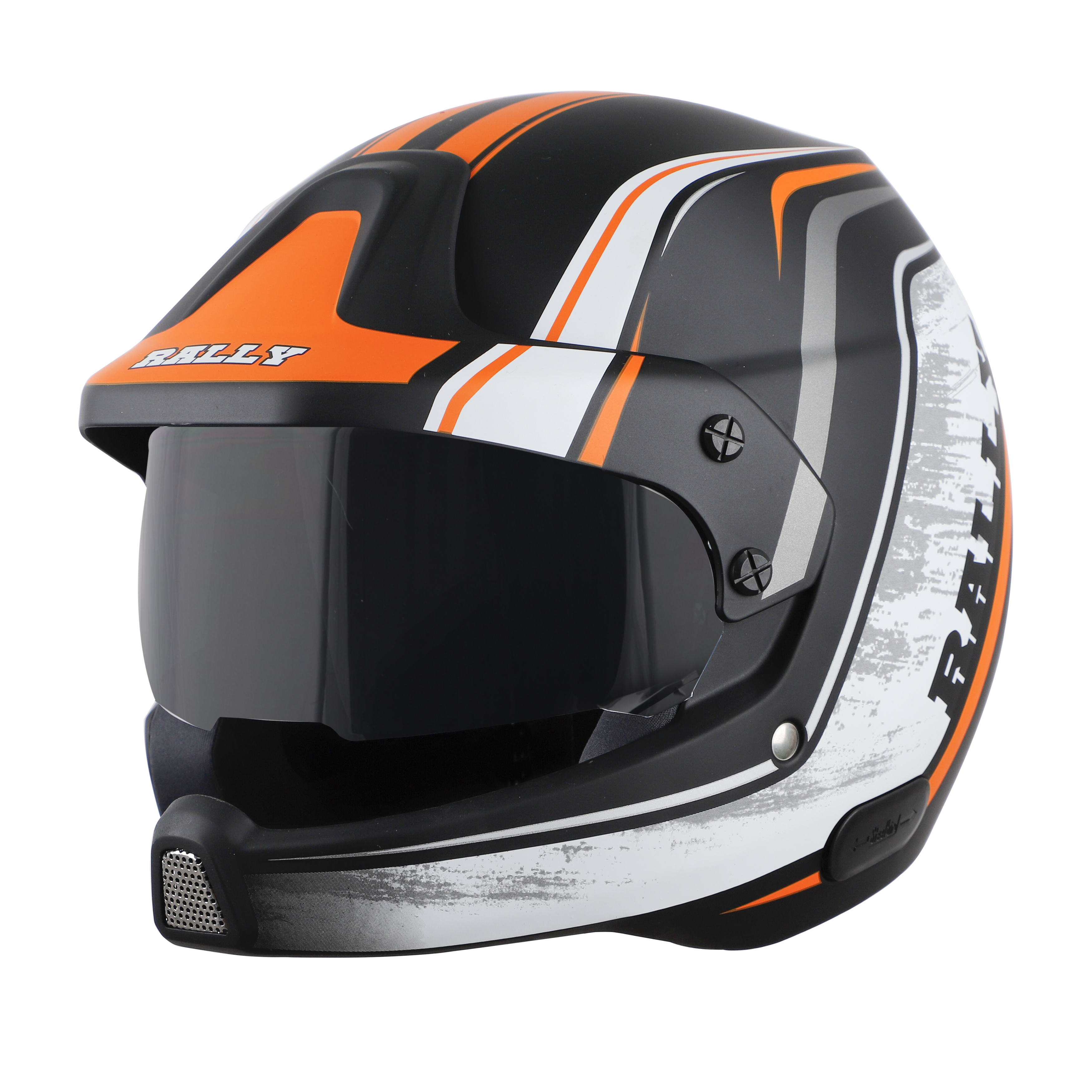 SB-51 RALLY RUT MAT BLACK WITH ORANGE ( FITTED WITH CLEAR VISOR EXTRA SMOKE VISOR FREE)