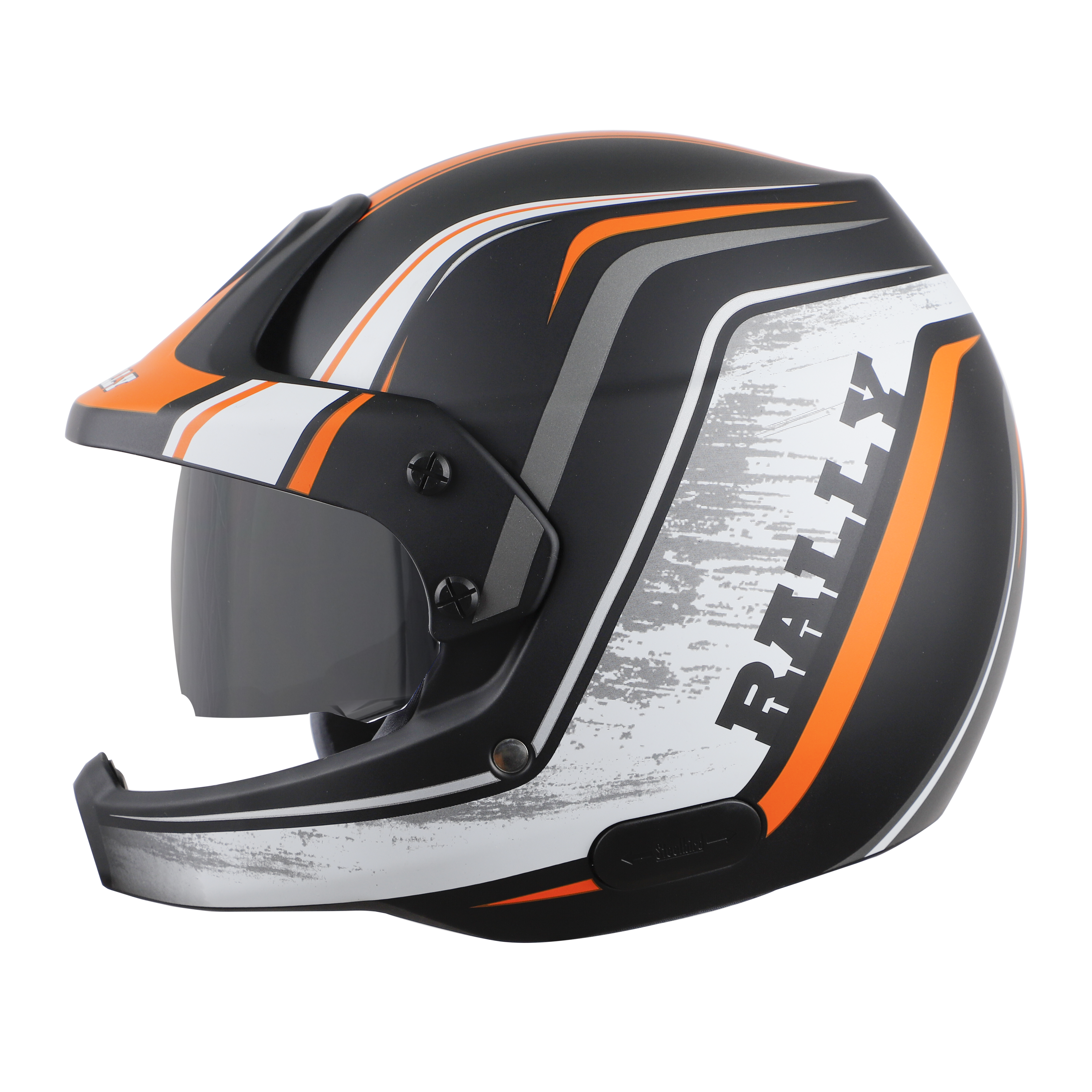 SB-51 RALLY RUT MAT BLACK WITH ORANGE ( FITTED WITH CLEAR VISOR EXTRA SMOKE VISOR FREE)