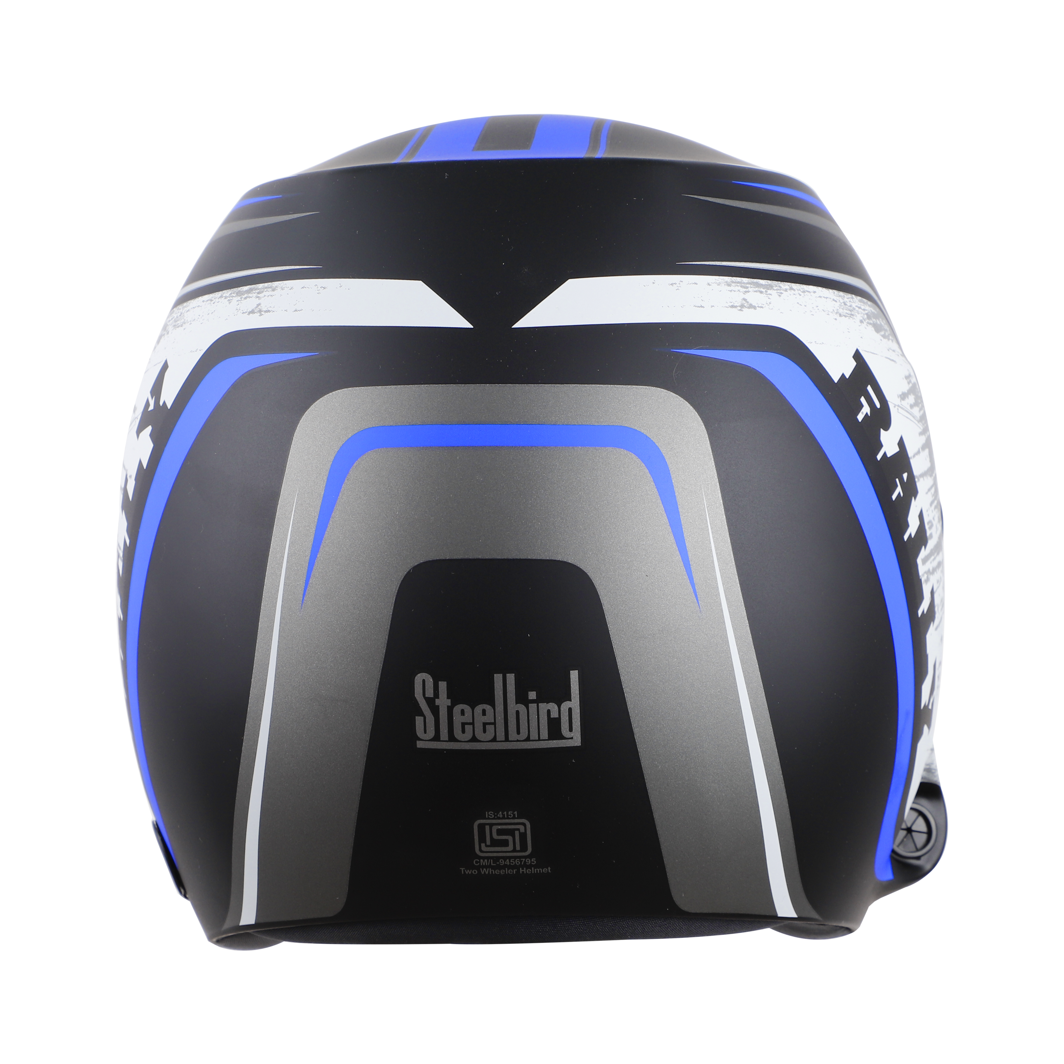 SB-51 RALLY RUT MAT BLACK WITH BLUE ( FITTED WITH CLEAR VISOR EXTRA CHROME RAINBOW VISOR FREE)