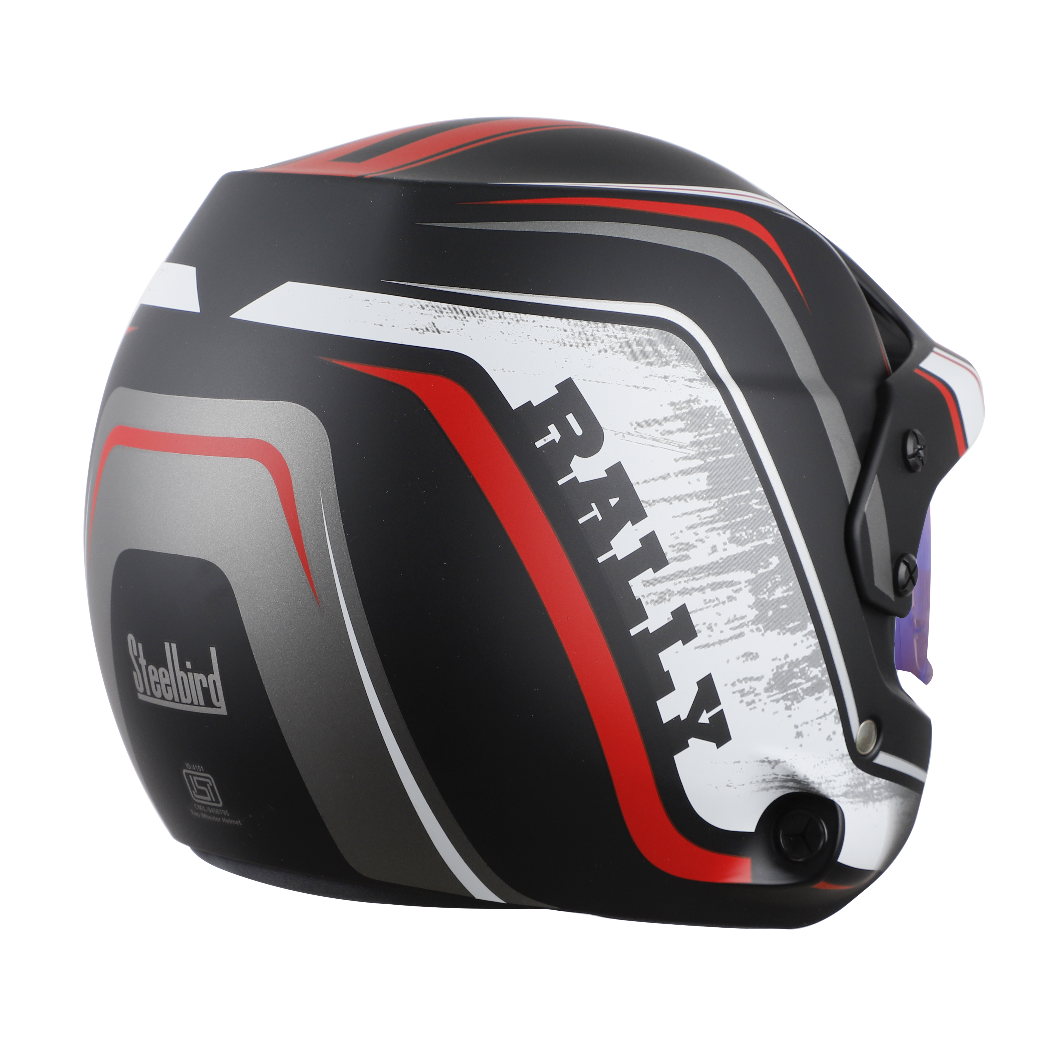 SB-51 RALLY RUT MAT BLACK WITH RED ( FITTED WITH CLEAR VISOR EXTRA CHROME BLUE VISOR FREE)