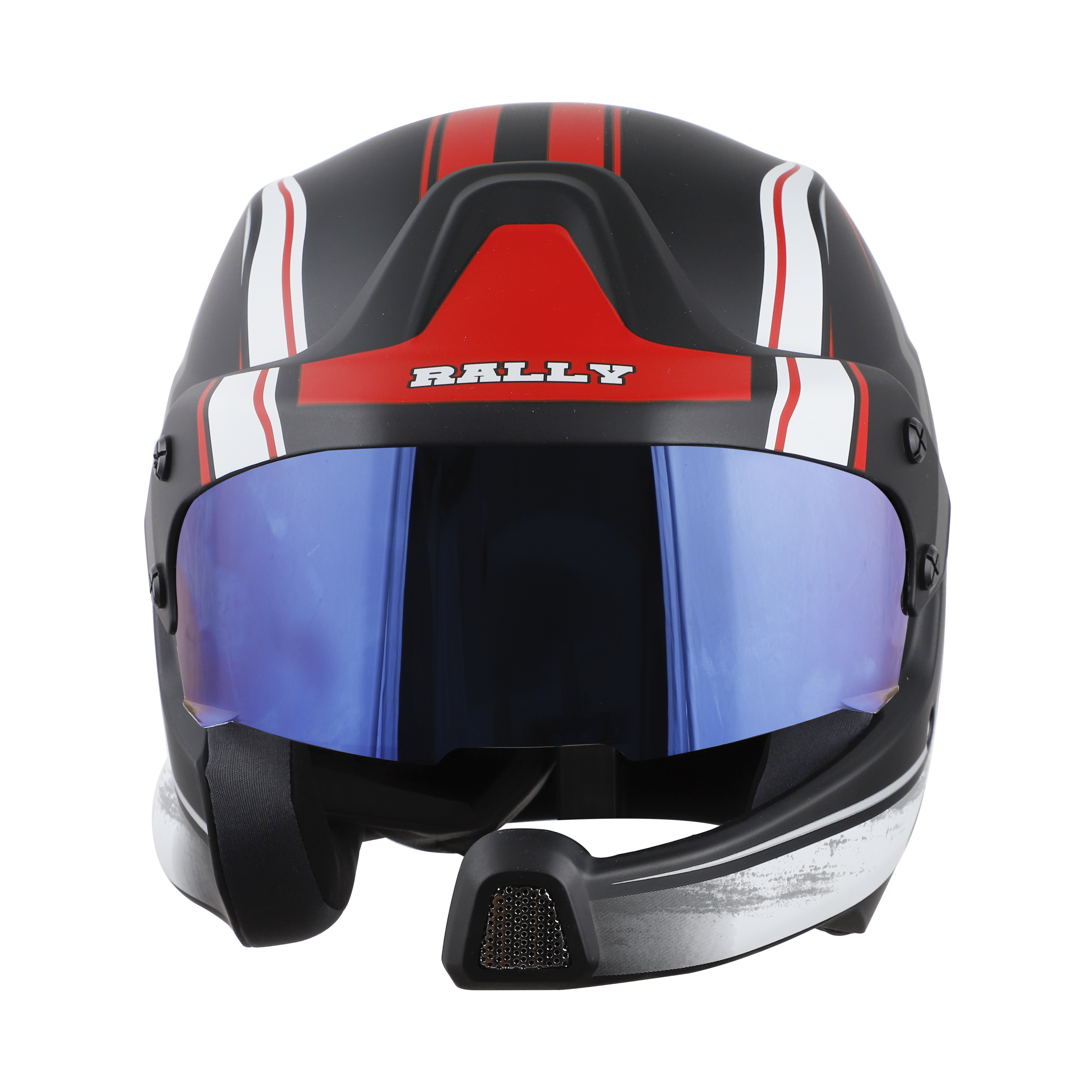 SB-51 RALLY RUT MAT BLACK WITH RED ( FITTED WITH CLEAR VISOR EXTRA CHROME BLUE VISOR FREE)