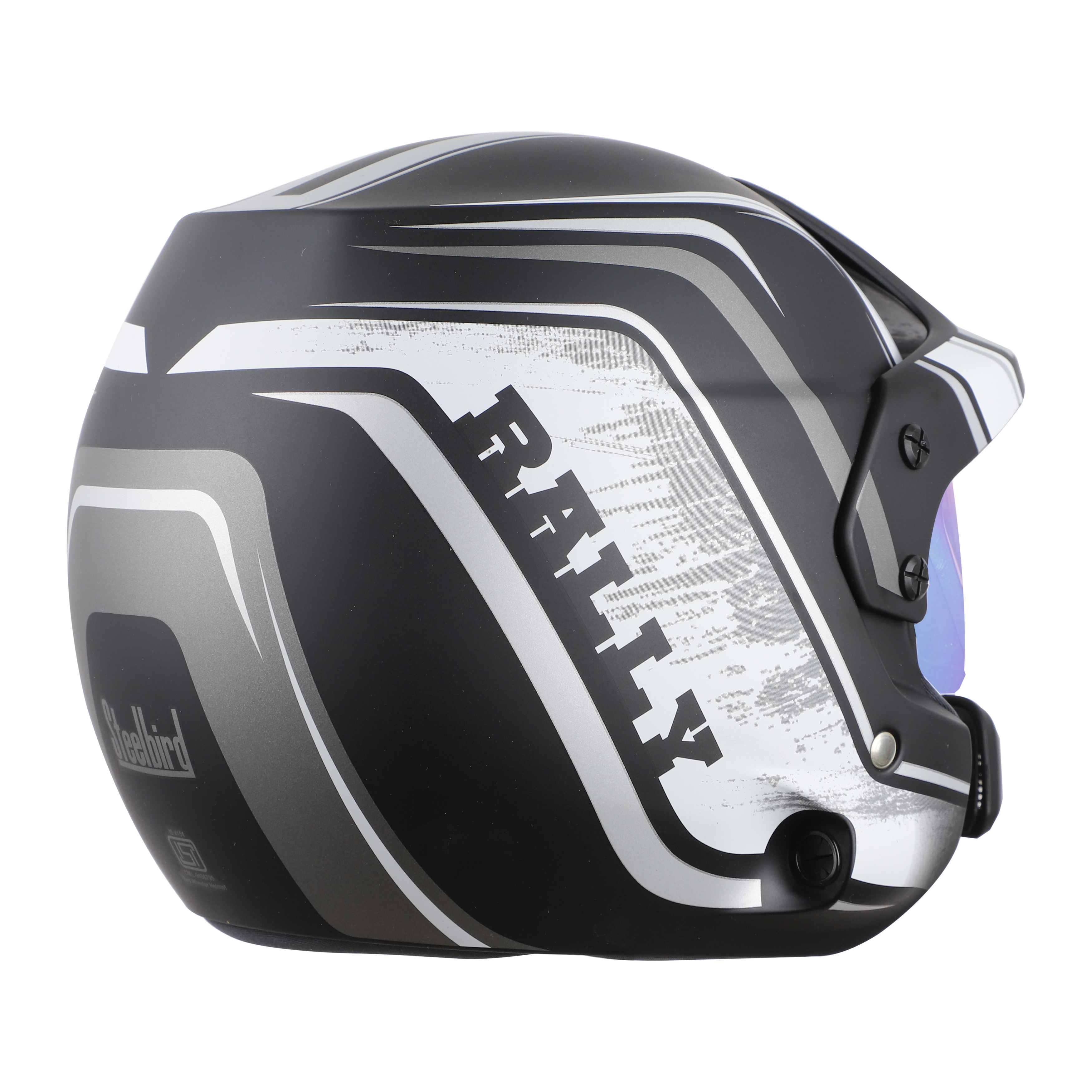 SB-51 RALLY RUT MAT BLACK WITH GREY ( FITTED WITH CLEAR VISOR EXTRA CHROME RAINBOW VISOR FREE)