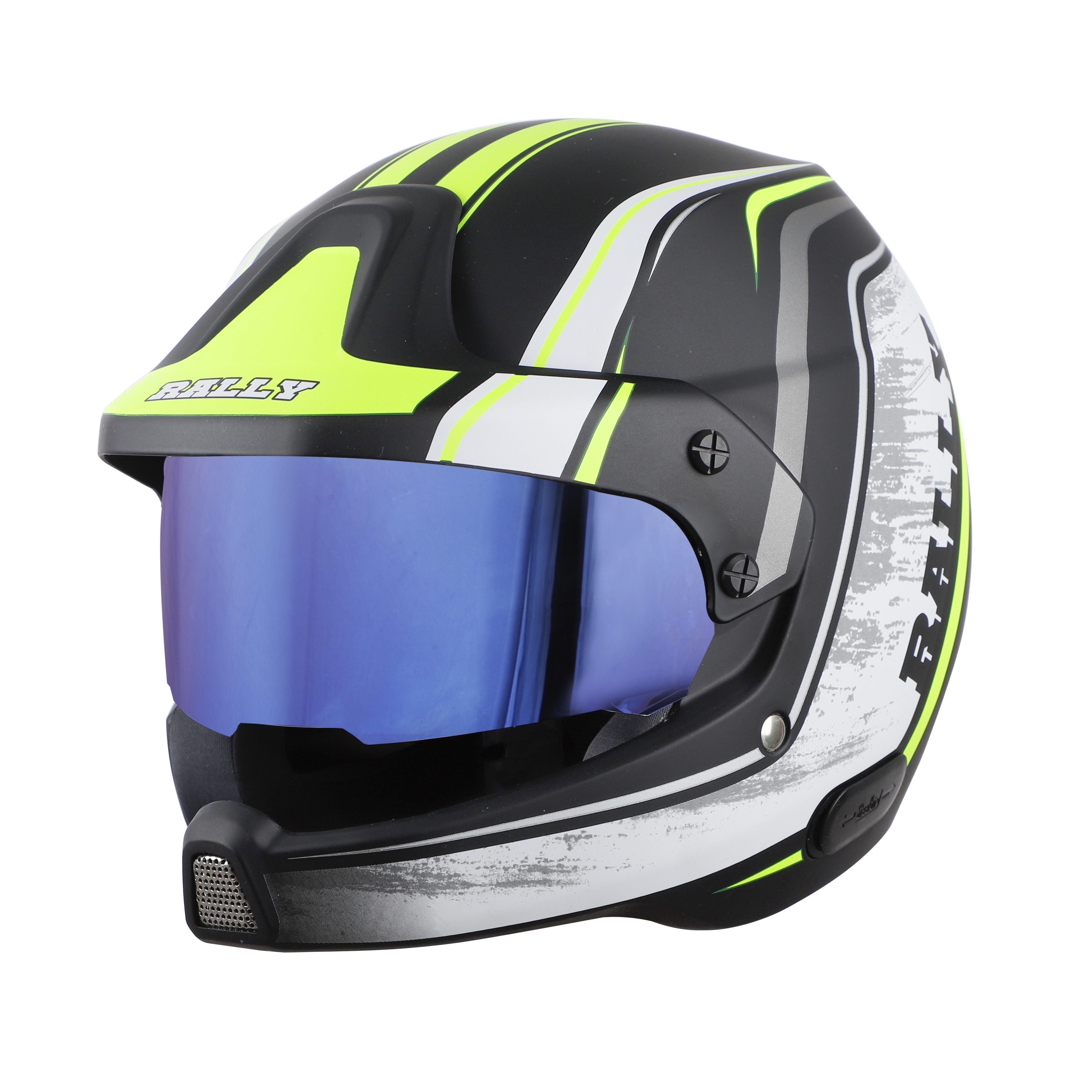 SB-51 RALLY RUT GLOSSY BLACK WITH NEON ( FITTED WITH CLEAR VISOR EXTRA CHROME BLUE VISOR FREE)