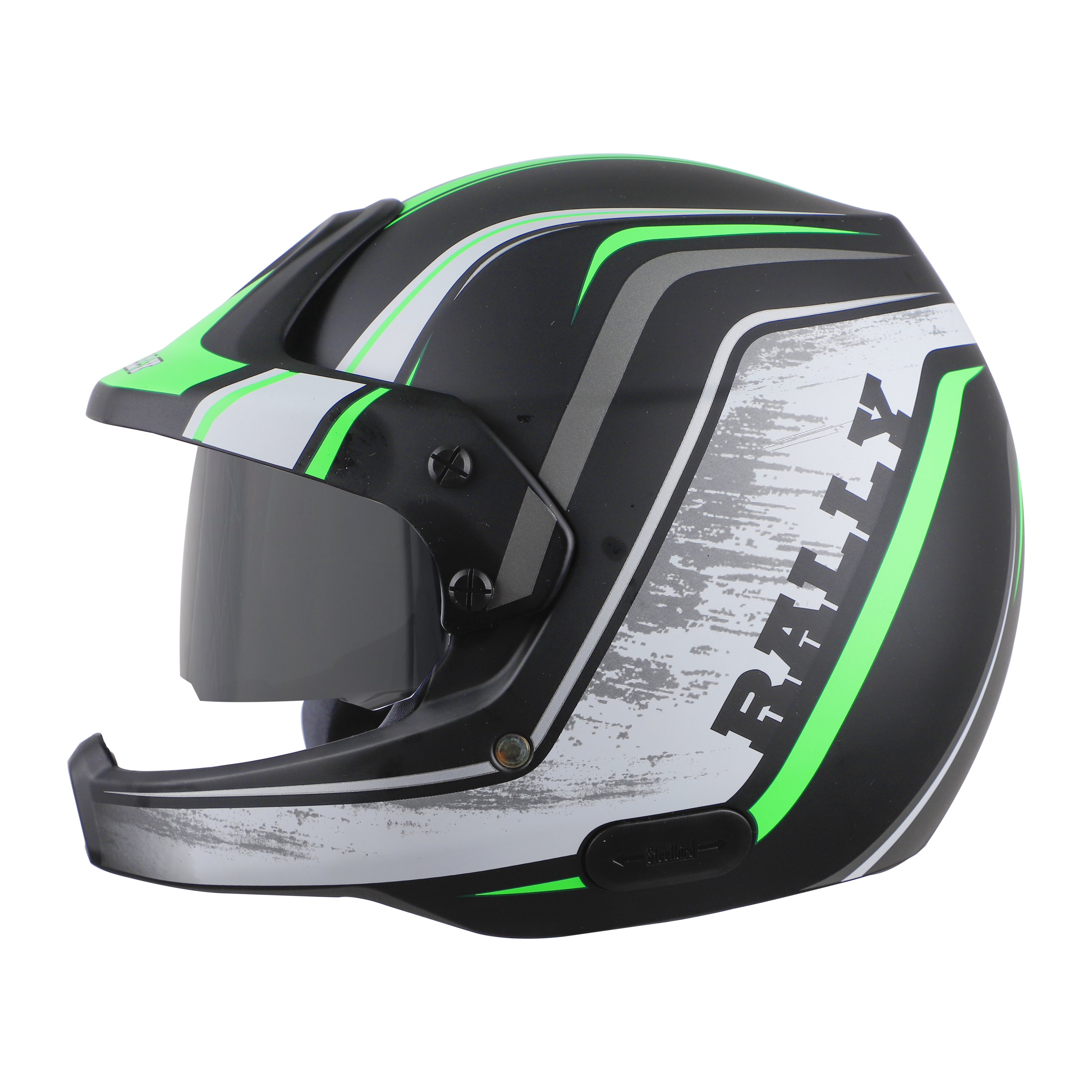 SB-51 RALLY RUT GLOSSY BLACK WITH GREEN ( FITTED WITH CLEAR VISOR EXTRA SMOKE VISOR FREE)