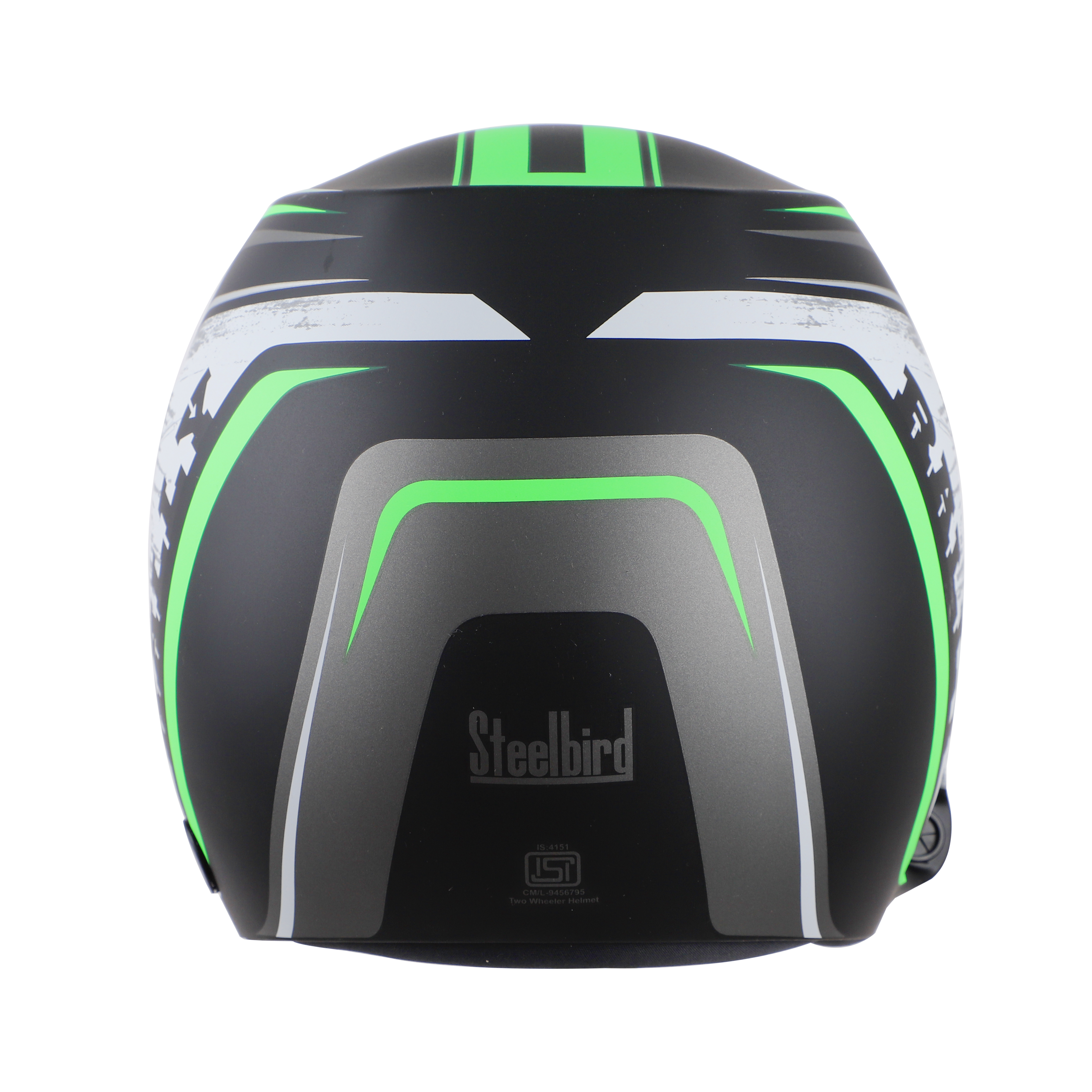 SB-51 RALLY RUT GLOSSY BLACK WITH GREEN ( FITTED WITH CLEAR VISOR EXTRA SMOKE VISOR FREE)