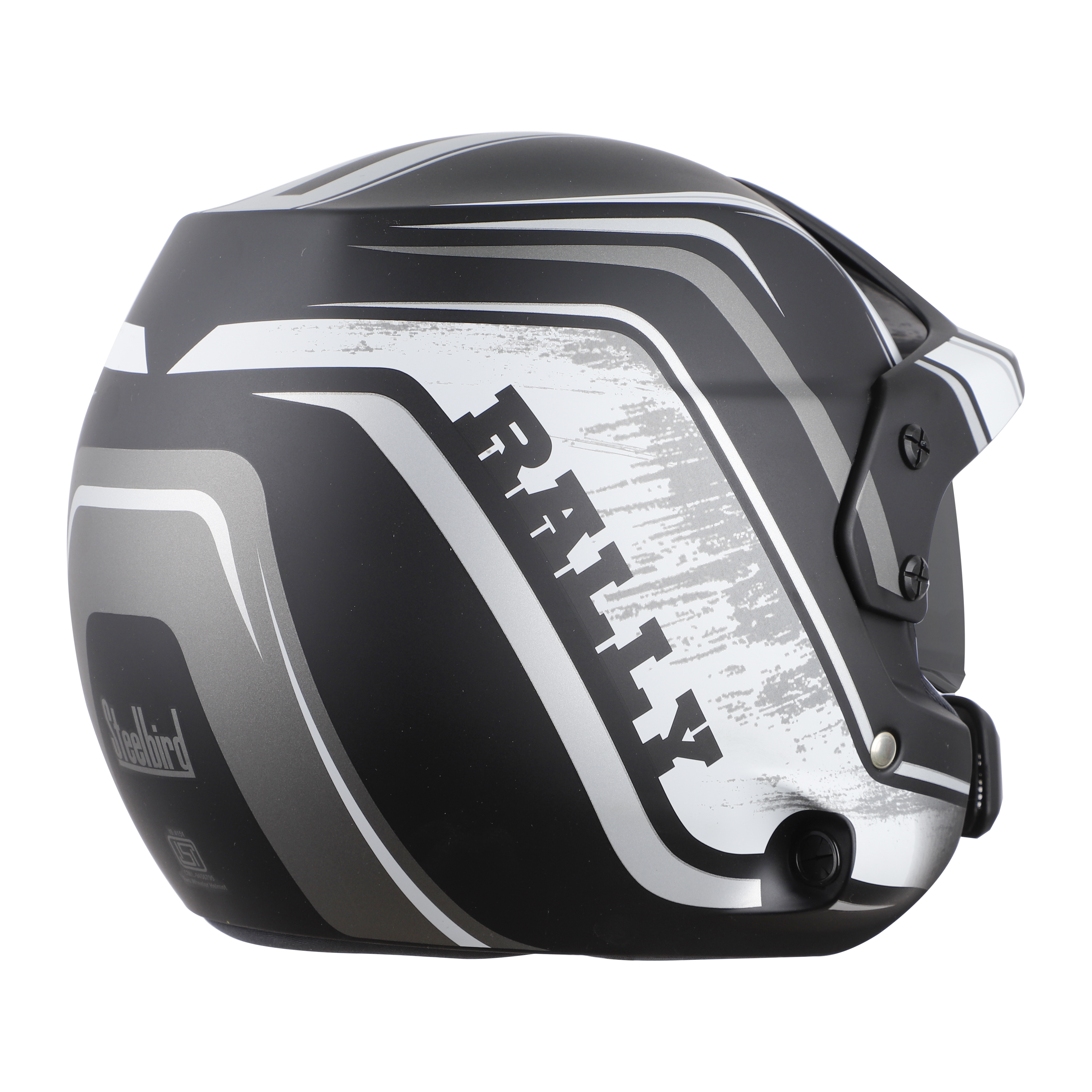 SB-51 RALLY RUT GLOSSY BLACK WITH GREY ( FITTED WITH CLEAR VISOR EXTRA SMOKE VISOR FREE)