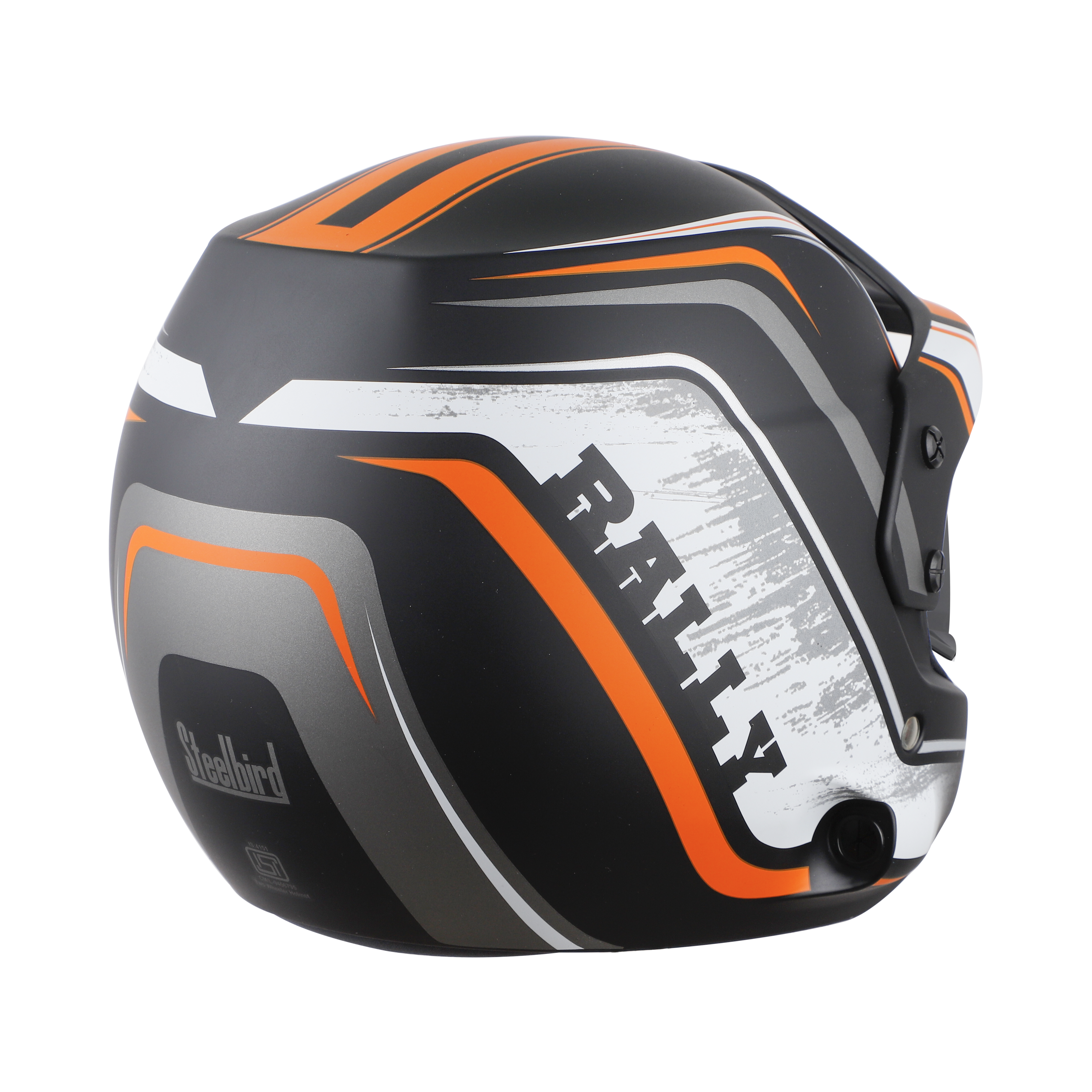 SB-51 RALLY RUT GLOSSY BLACK WITH ORANGE ( FITTED WITH CLEAR VISOR EXTRA SMOKE VISOR FREE)
