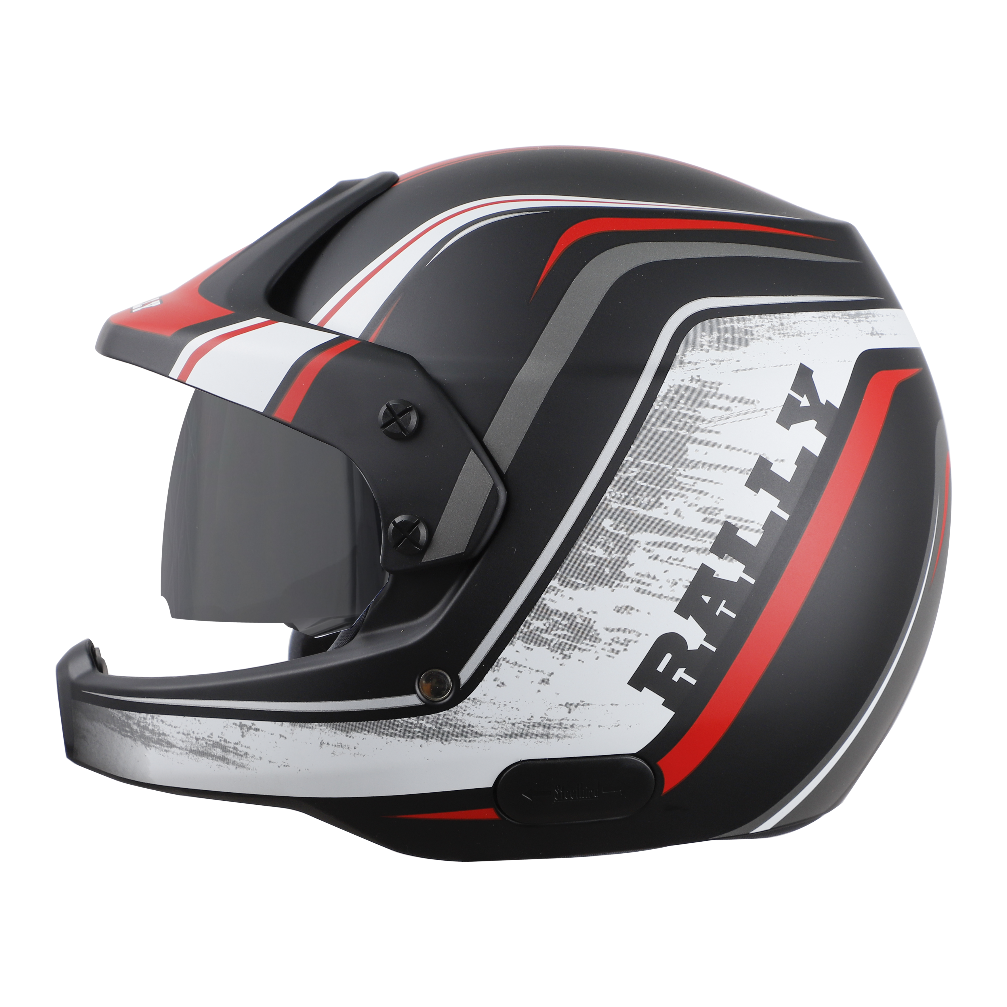 SB-51 RALLY RUT GLOSSY BLACK WITH RED ( FITTED WITH CLEAR VISOR EXTRA SMOKE VISOR FREE)