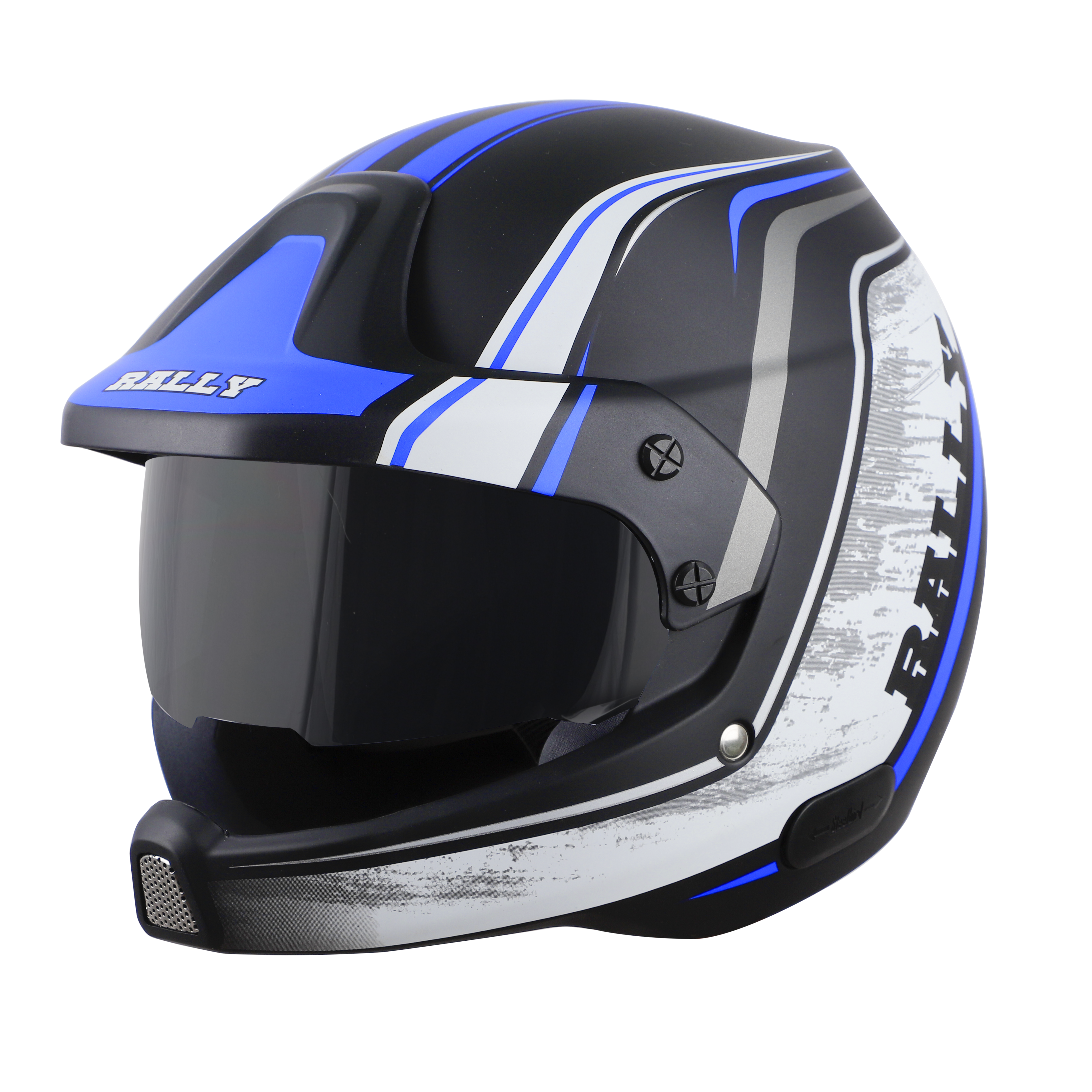 SB-51 RALLY RUT GLOSSY BLACK WITH BLUE ( FITTED WITH CLEAR VISOR EXTRA SMOKE VISOR FREE)