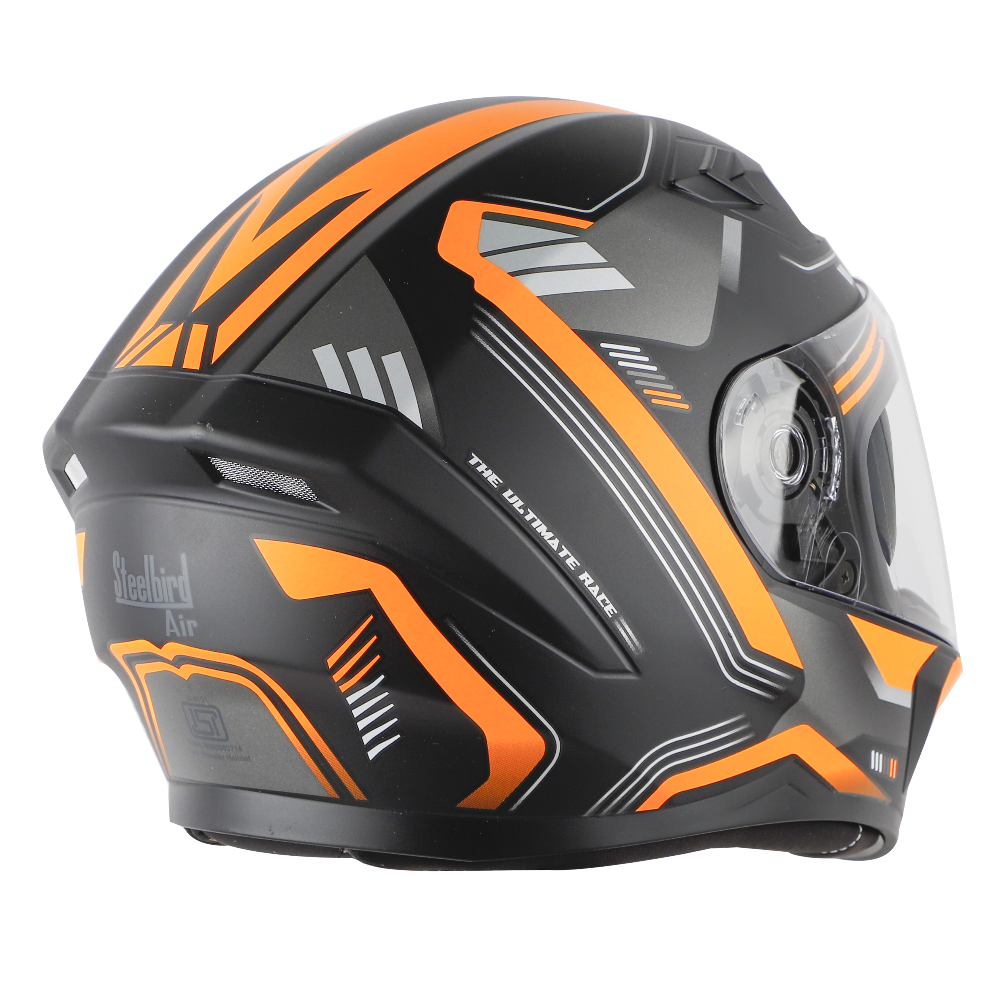 SBA-21 ULTIMATE RACE GLOSSY BLACK WITH ORANGE (WITH CHROME SILVER INNER SUN SHIELD)
