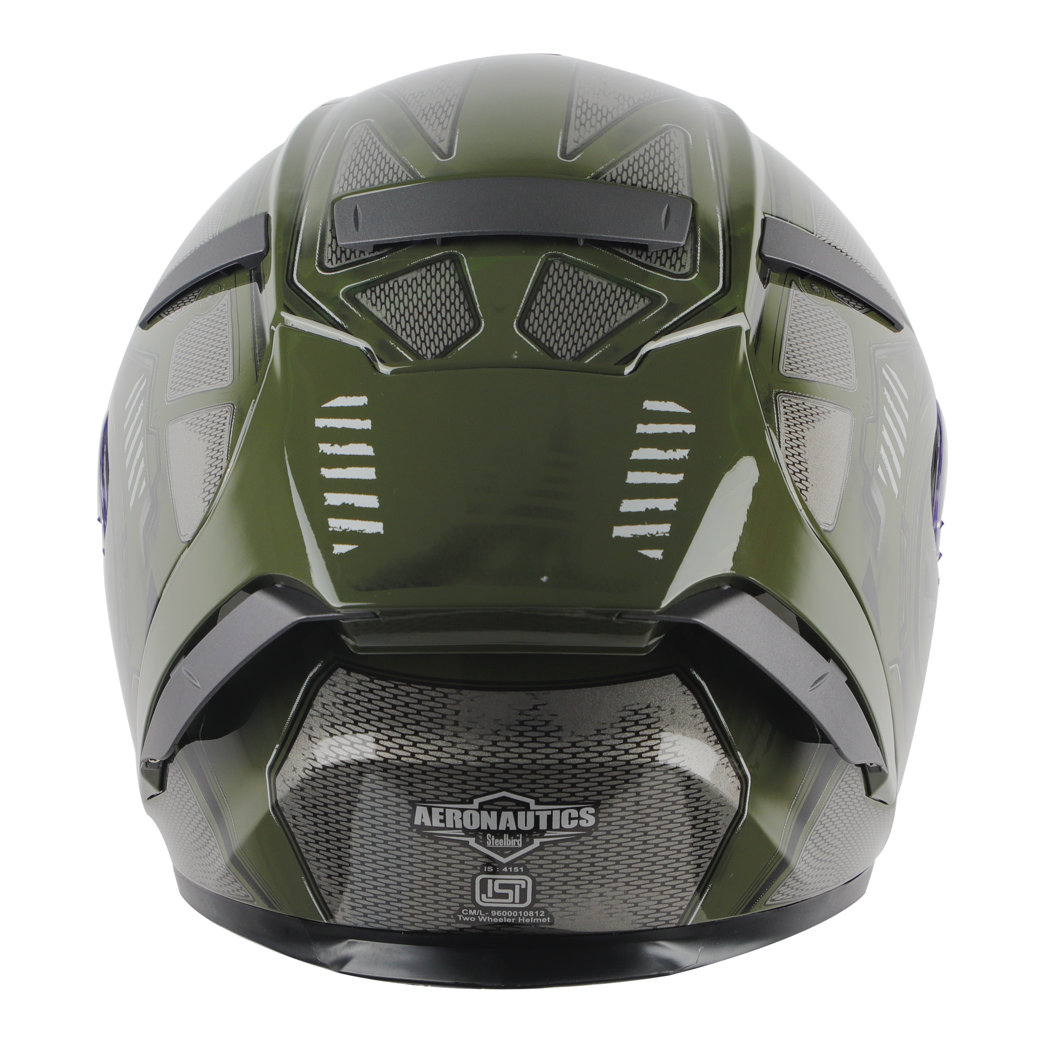 SA-2 GRILL GLOSSY BATTLE GREEN WITH GREY ( FITTED WITH CLEAR VISOR EXTRA GOLD CHROEM VISOR FREE &  WITH ANTI-FOG SHIELD HOLDER)