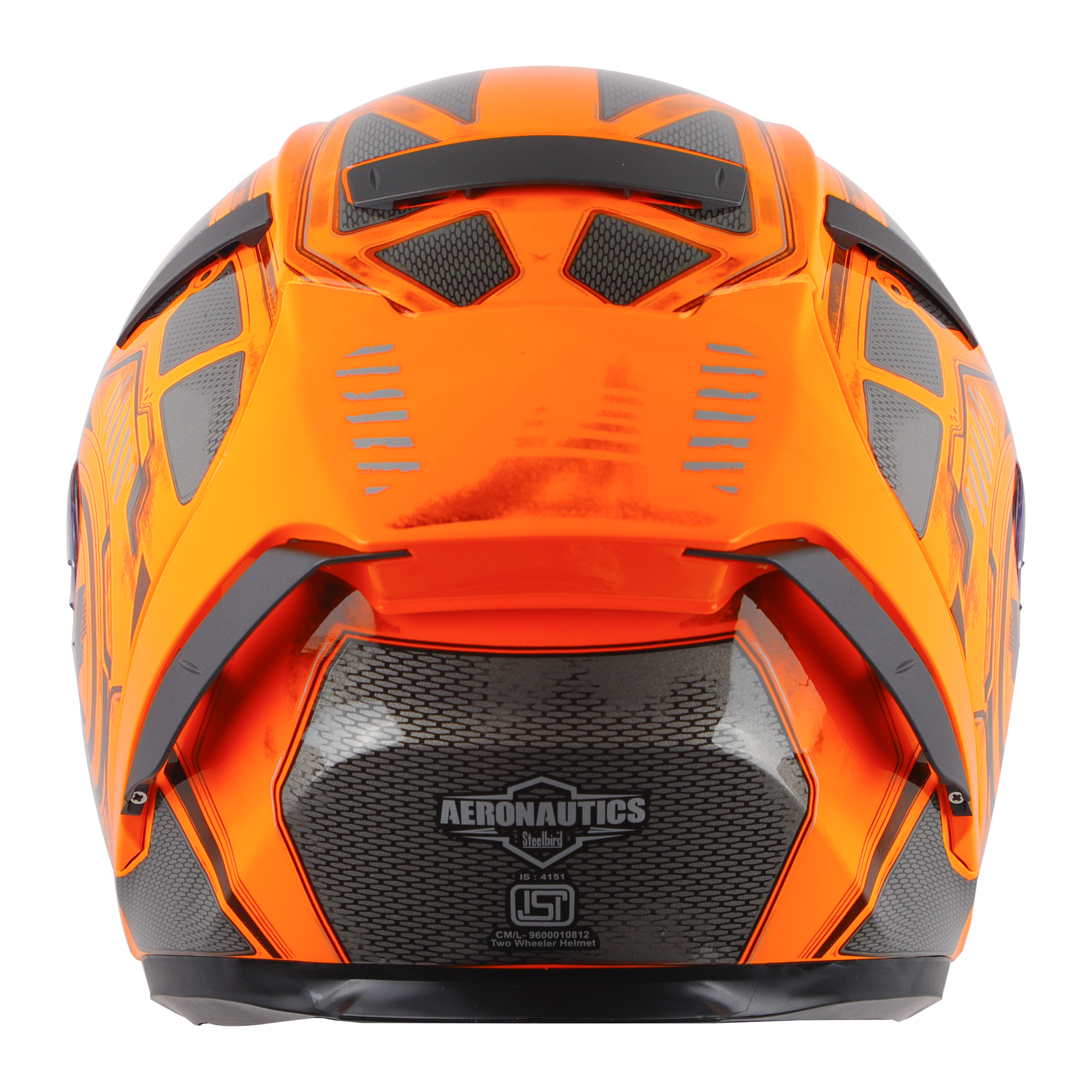 SA-2 GRILL GLOSSY FLUO ORANGE WITH GREY ( FITTED WITH CLEAR VISOR EXTRA GOLD CHROME VISOR FREE &  WITH ANTI-FOG SHIELD HOLDER)