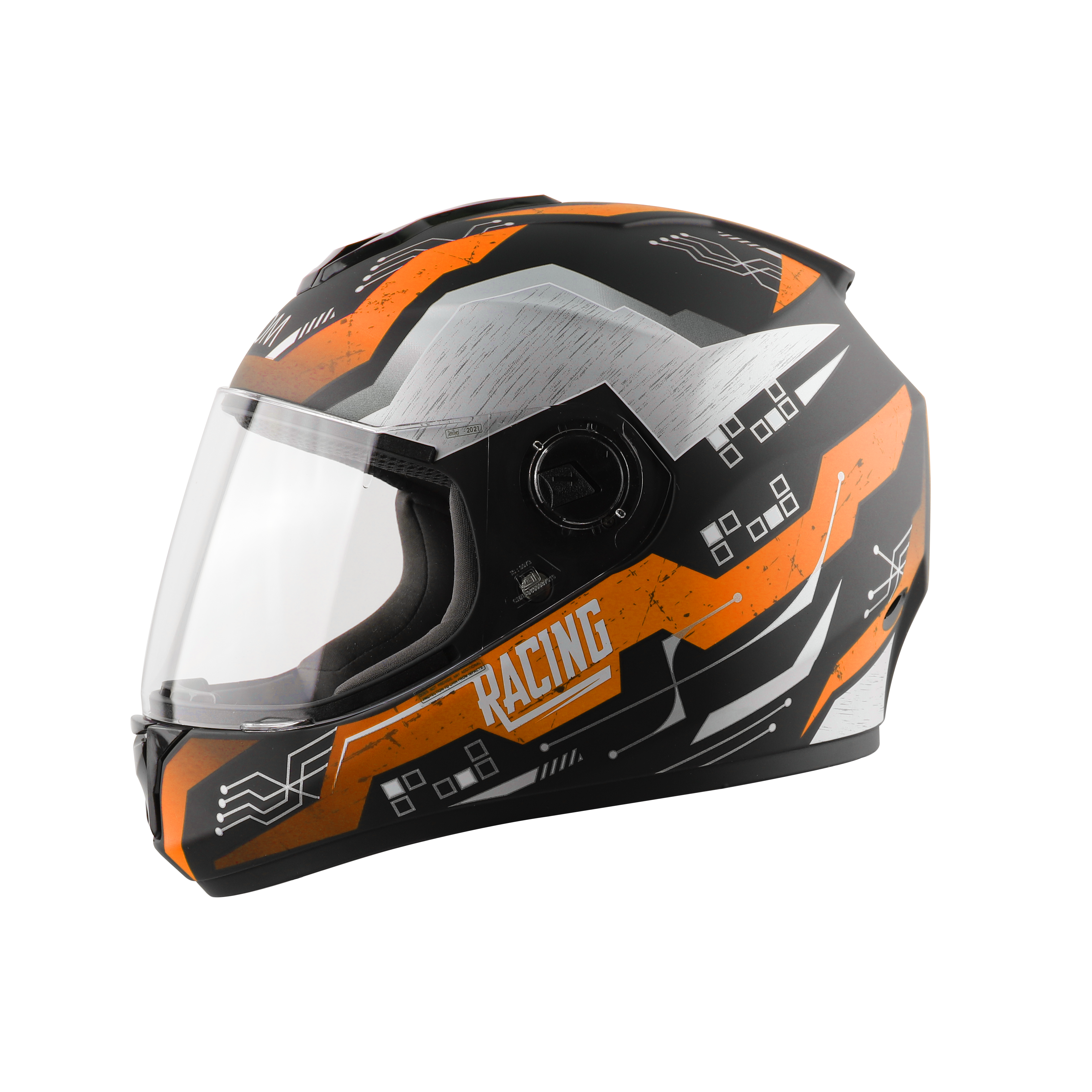 SBH-11 ZOOM RACING GLOSSY BLACK WITH FLUO ORANGE