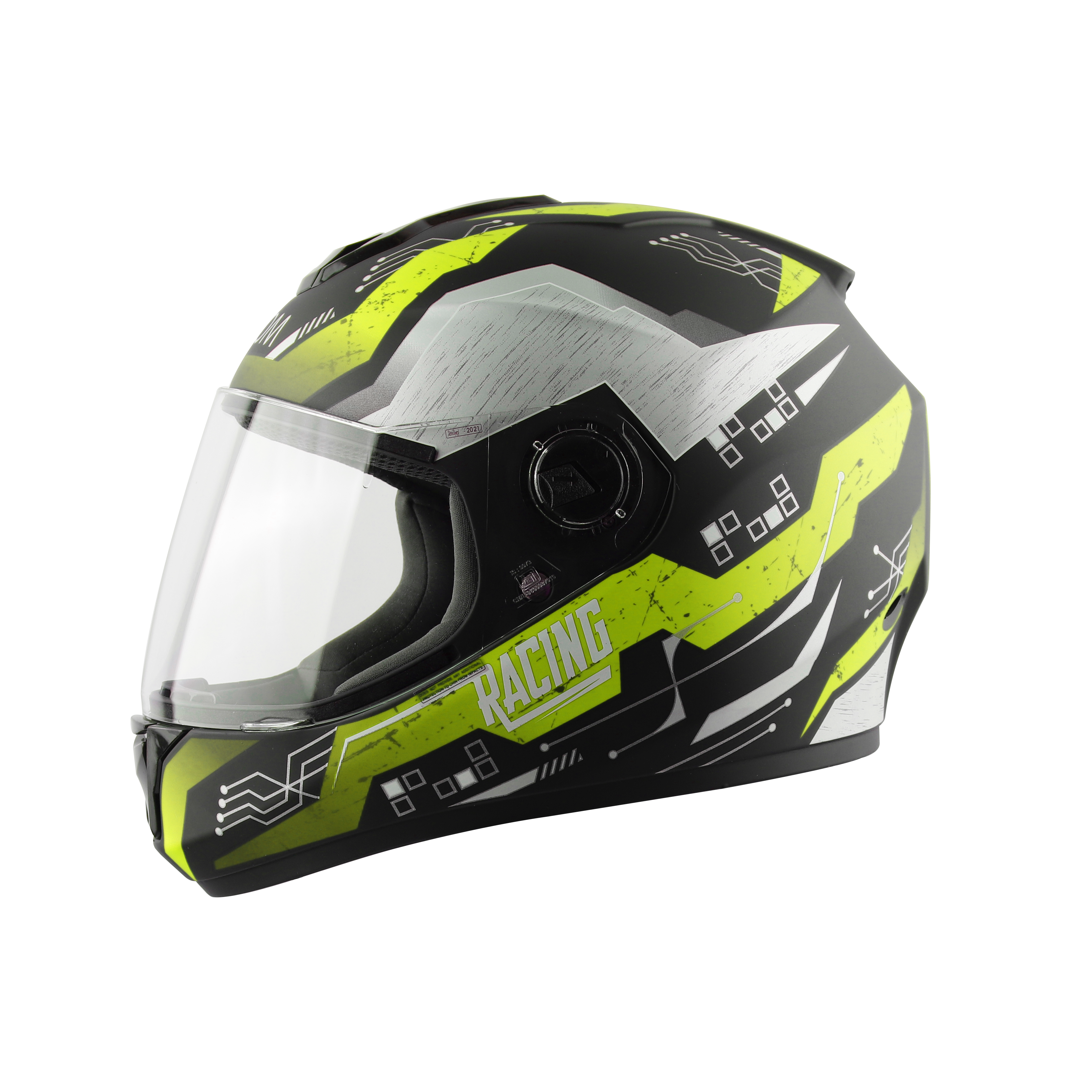 SBH-11 ZOOM RACING GLOSSY BLACK WITH FLUO YELLOW