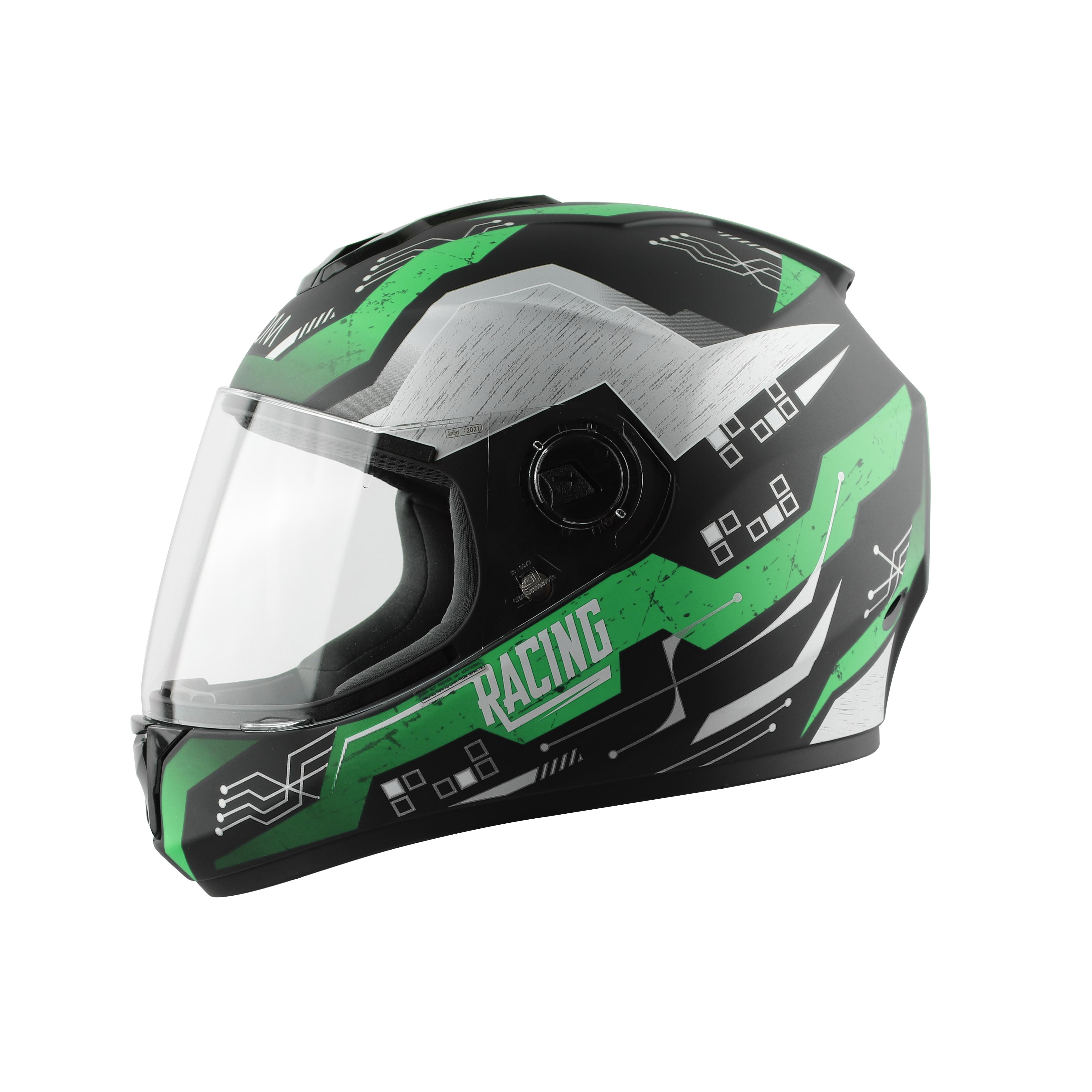 SBH-11 ZOOM RACING GLOSSY BLACK WITH FLUO GREEN
