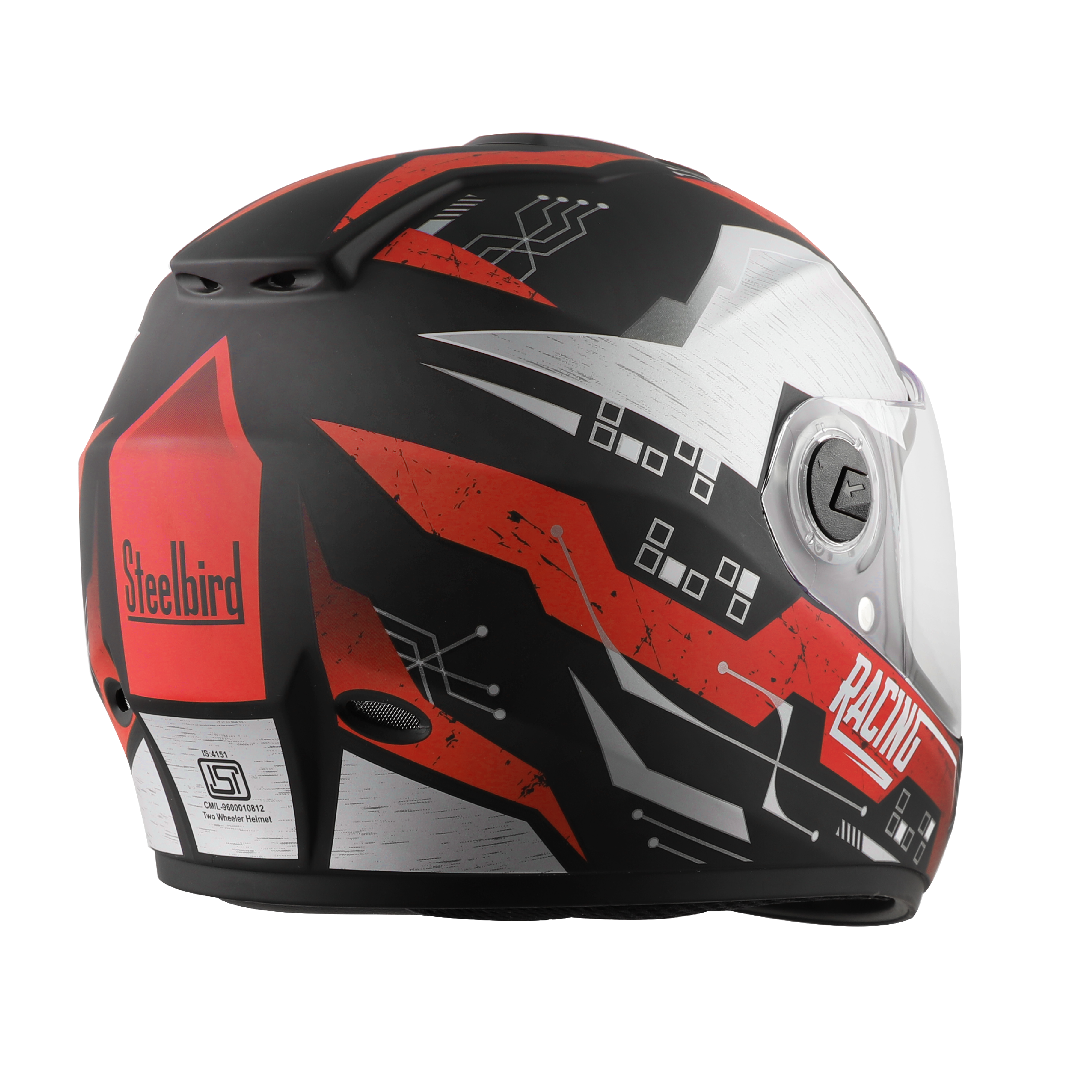 SBH-11 ZOOM RACING GLOSSY BLACK WITH RED