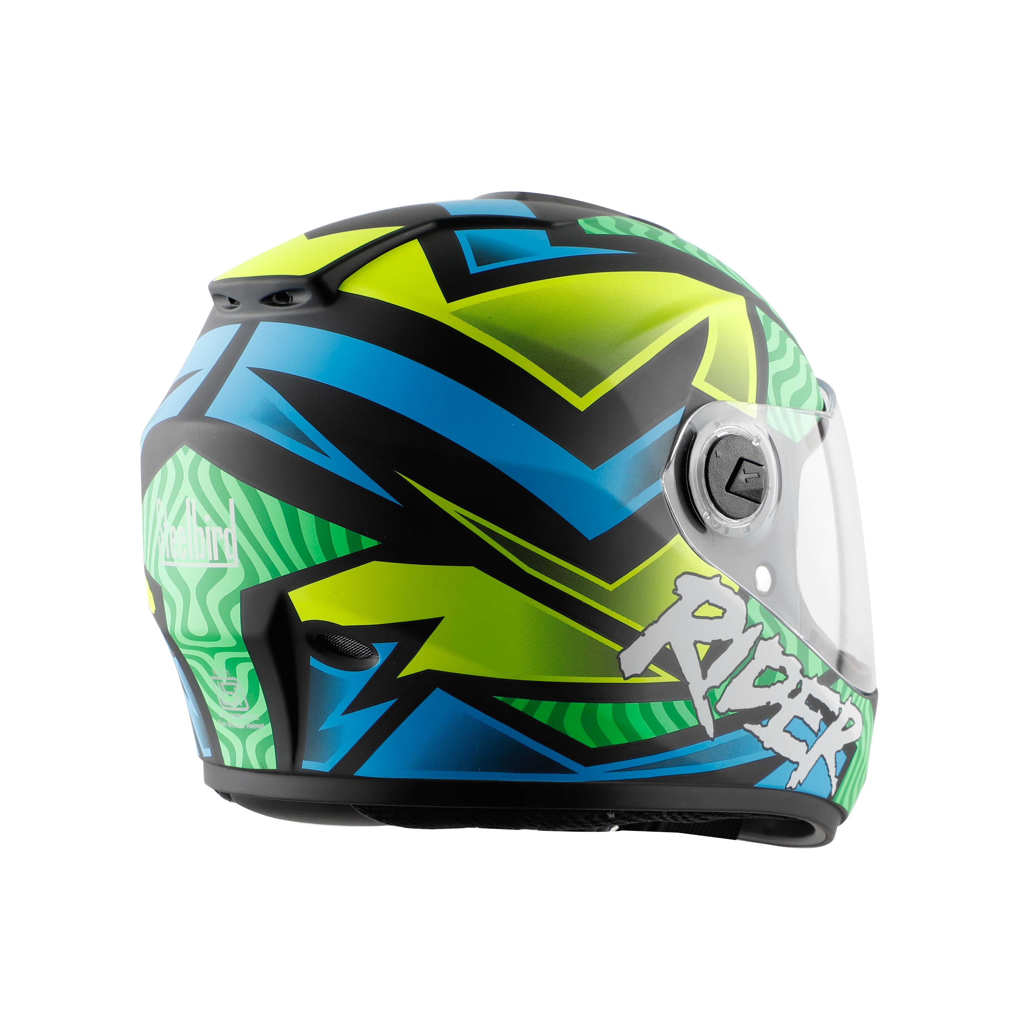 SBH-11 ZOOM RIDER GLOSSY GREEN WITH SKY BLUE
