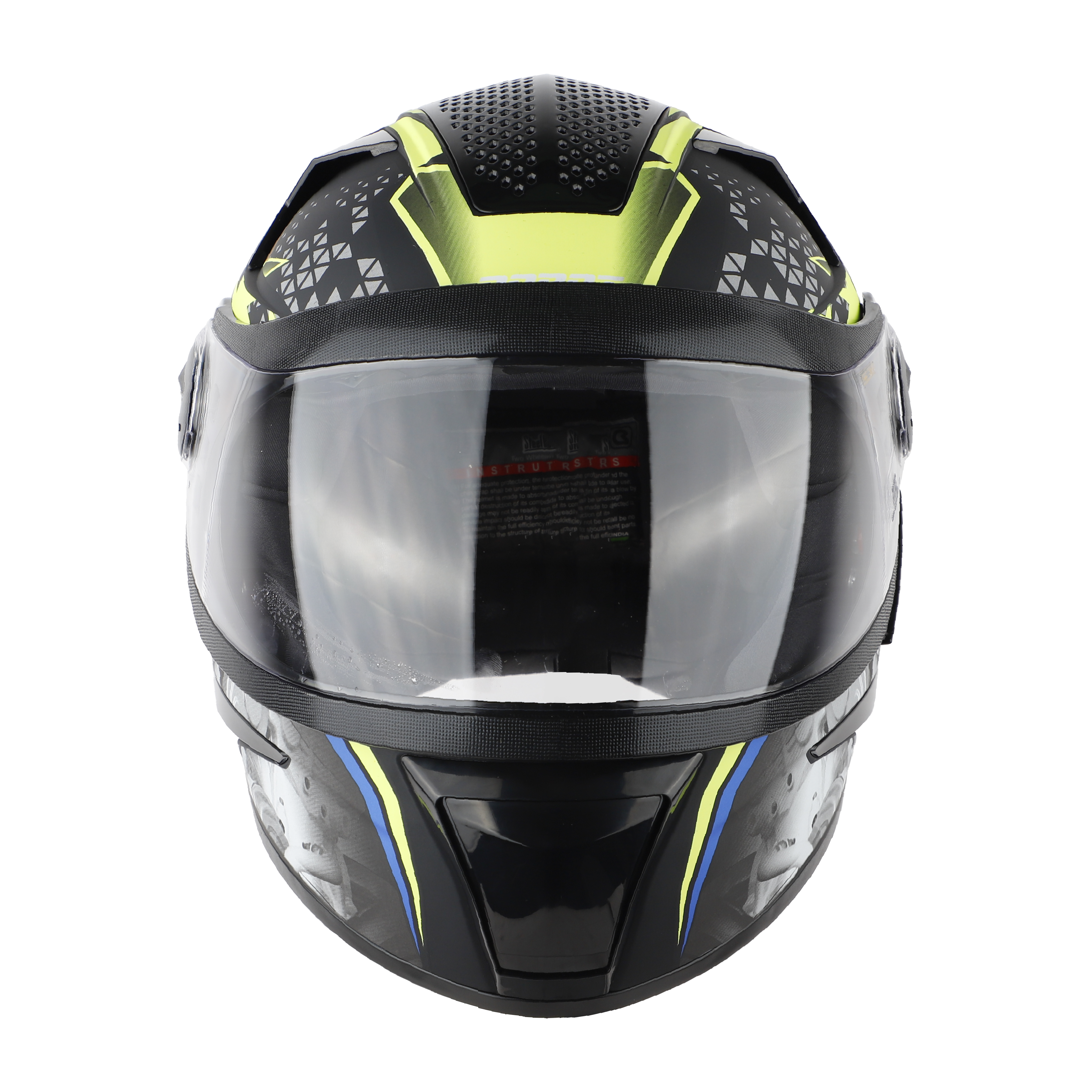 Steelbird SBH-17 Ignimeter Full Face ISI Certified Graphic Helmet (Glossy Black Blue With Clear Visor)