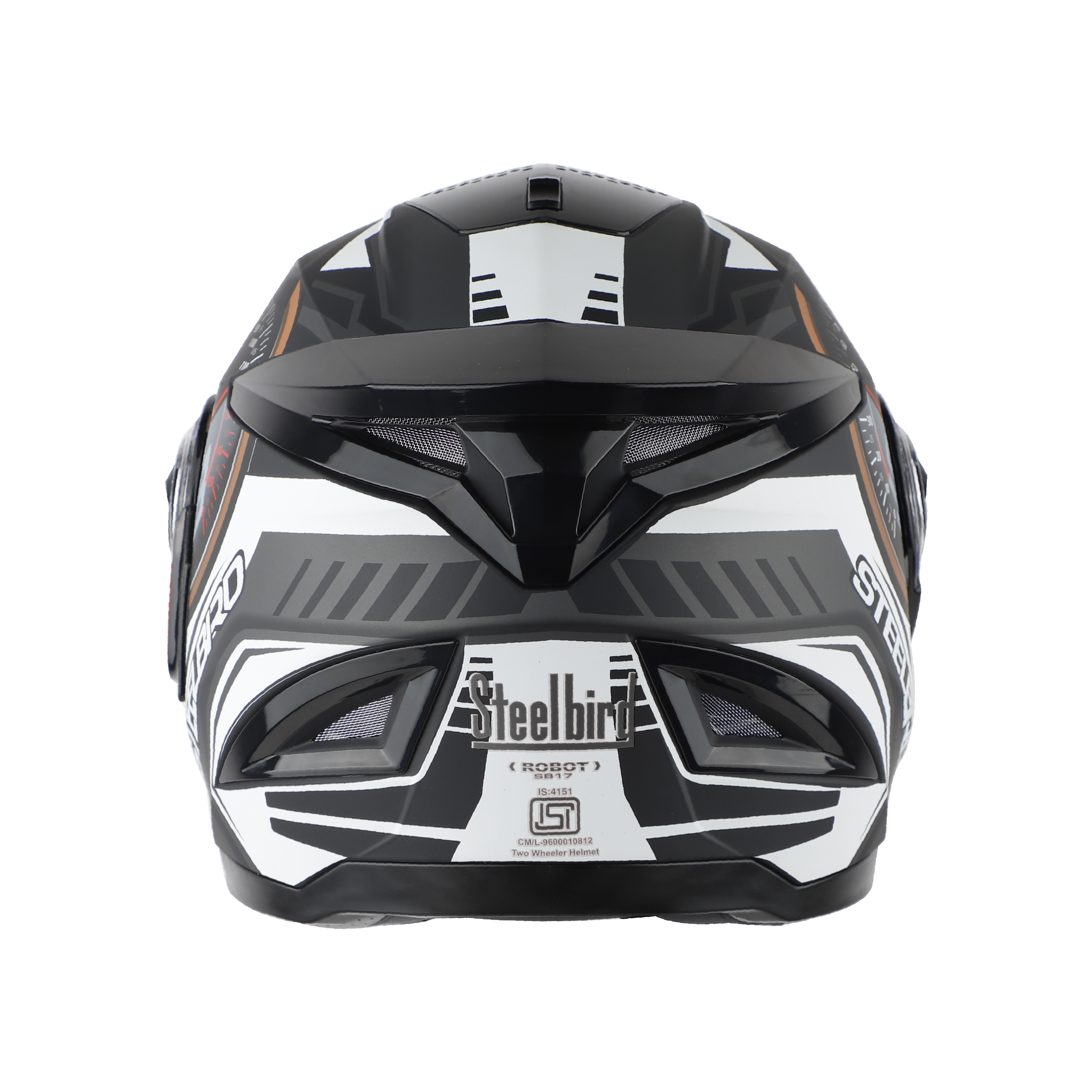 Steelbird SBH-17 Ignimeter Full Face ISI Certified Graphic Helmet (Glossy Black Grey With Clear Visor)