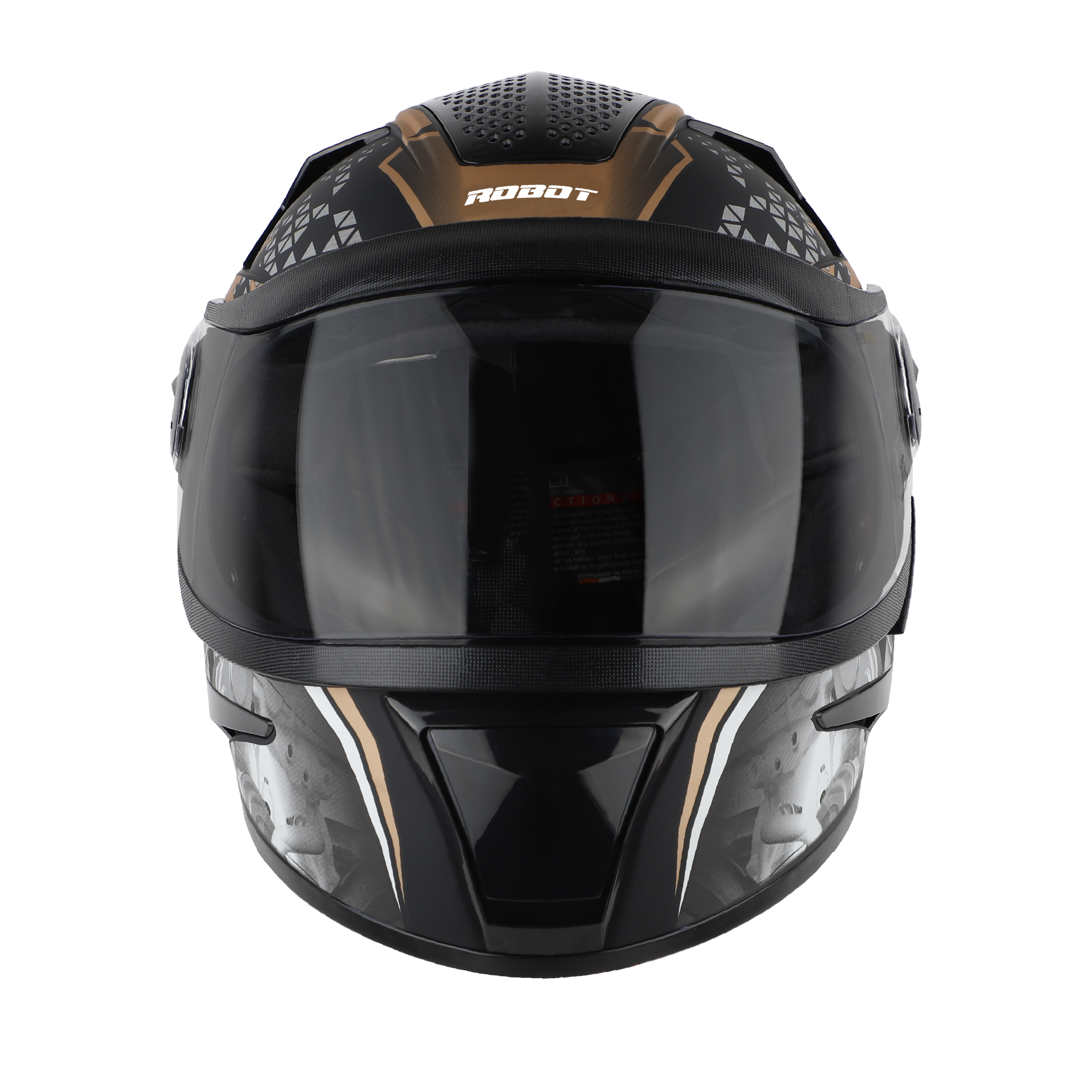 Steelbird SBH-17 Ignimeter Full Face ISI Certified Graphic Helmet (Glossy Black Gold With Smoke Visor)