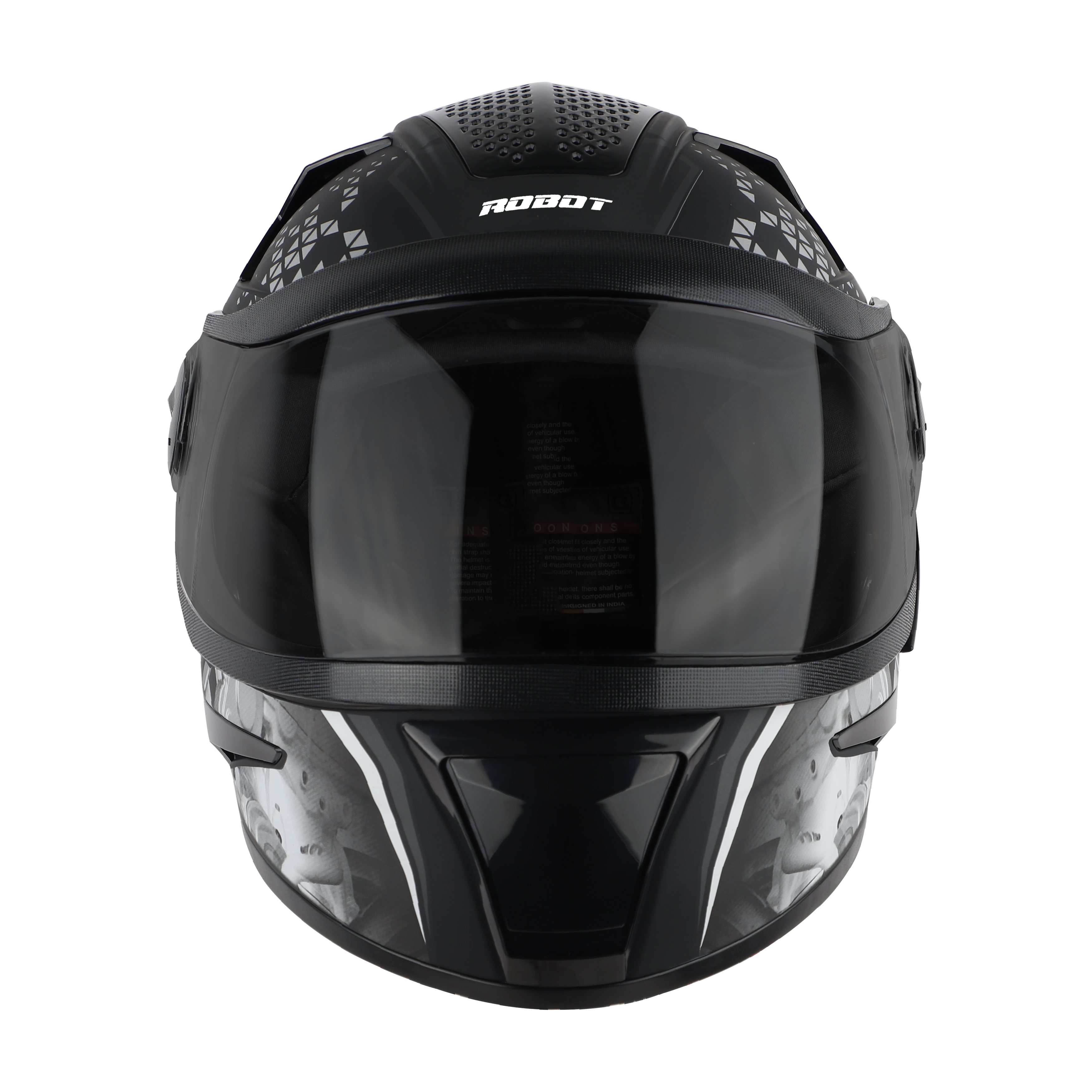 Steelbird SBH-17 Ignimeter Full Face ISI Certified Graphic Helmet (Glossy Black Grey With Smoke Visor)