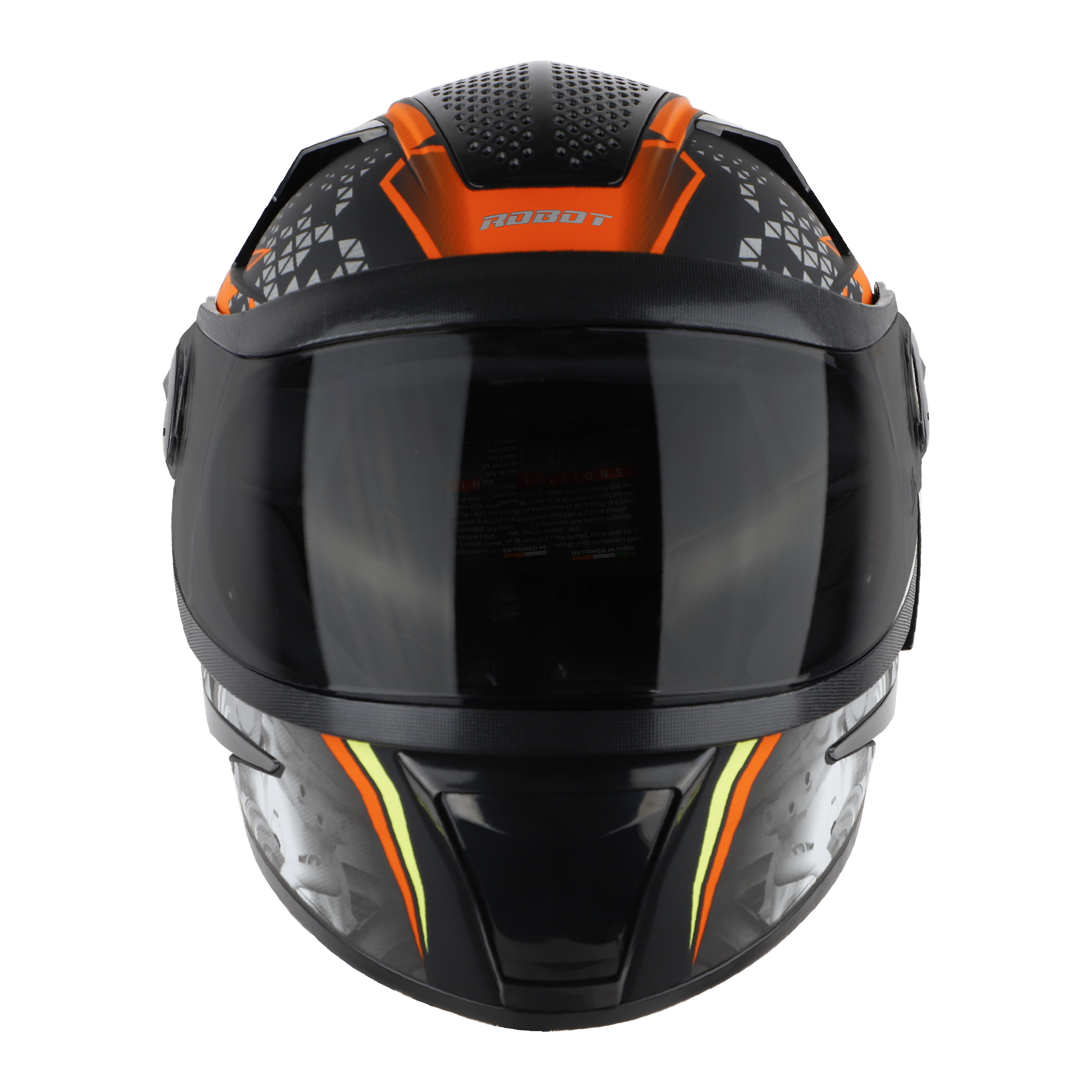 Steelbird SBH-17 Ignimeter Full Face ISI Certified Graphic Helmet (Glossy Black Yellow With Smoke Visor)