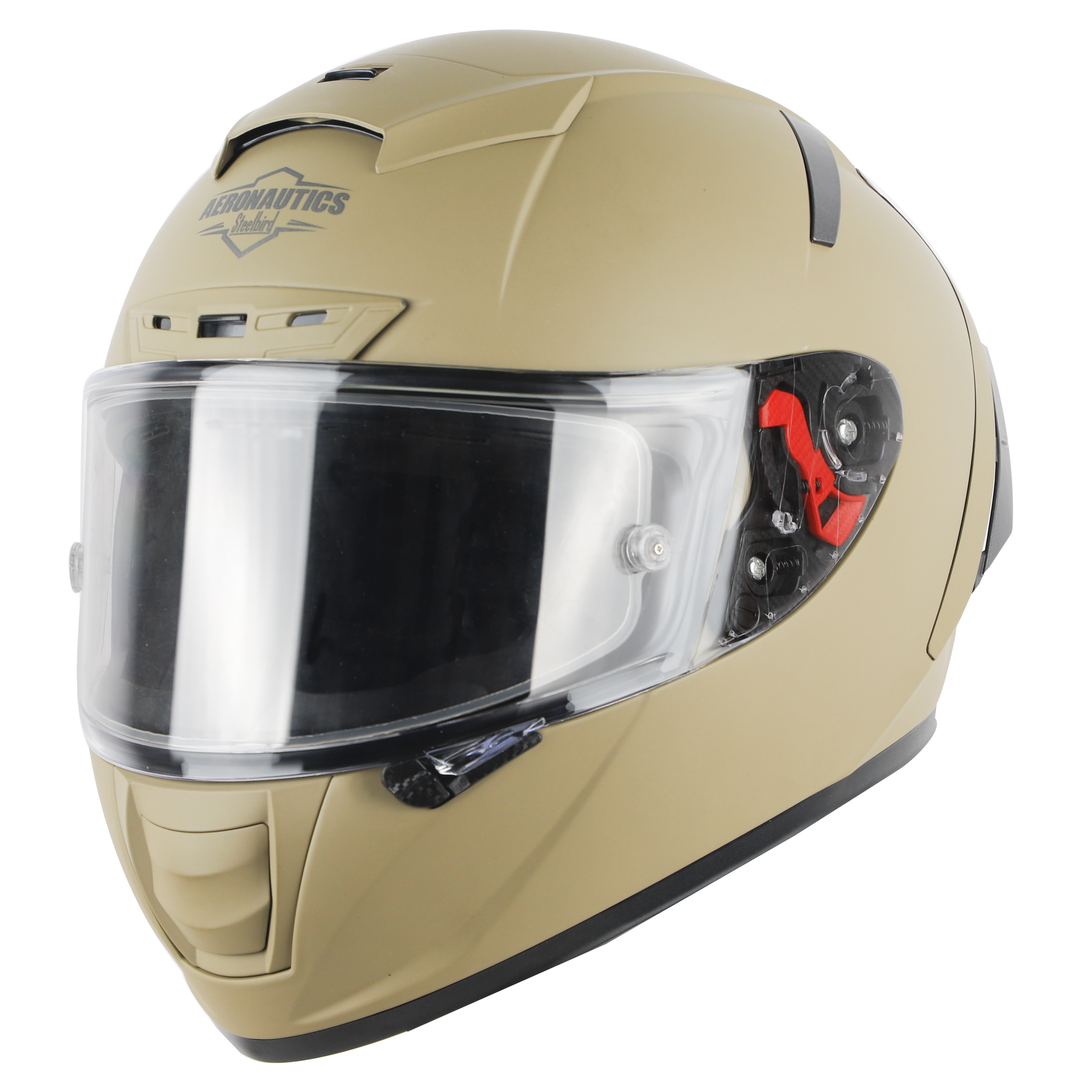 SA-5 DOT MAT DESERT STORM WITH CLEAR ANTI-FOG SHIELD VISOR