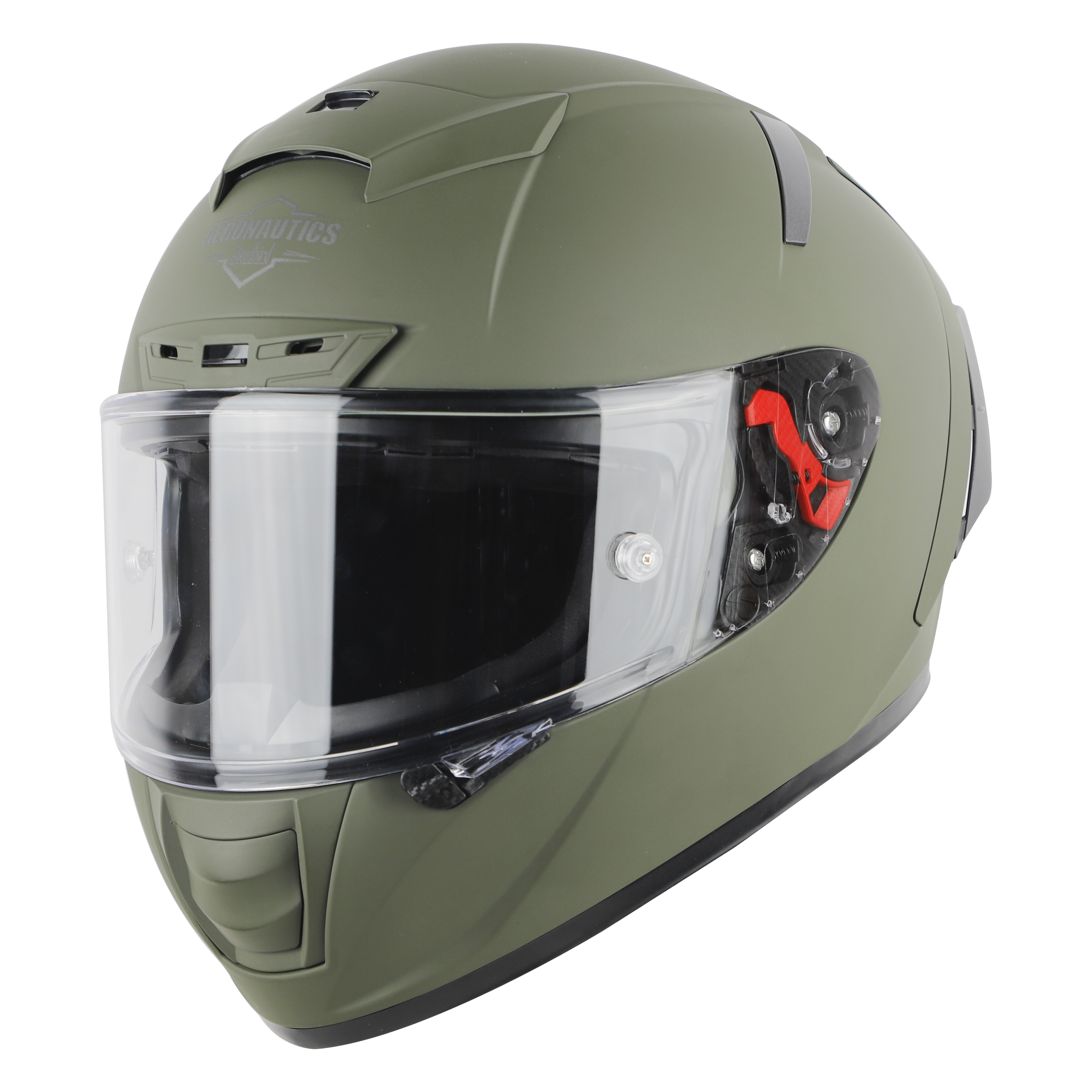 SA-5 DOT MAT BATTLE GREEN WITH CLEAR ANTI-FOG SHIELD VISOR