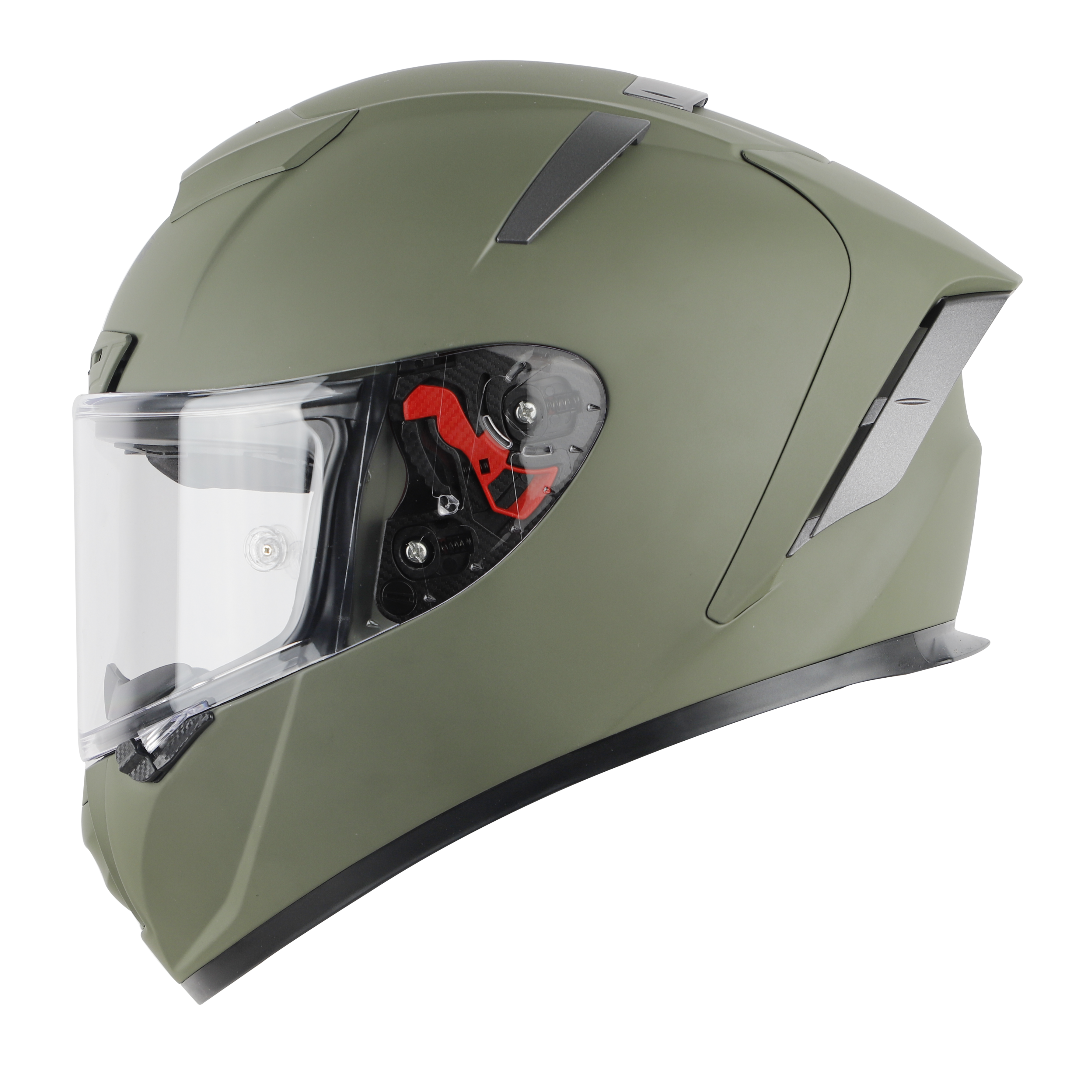 SA-5 DOT MAT BATTLE GREEN WITH CLEAR ANTI-FOG SHIELD VISOR