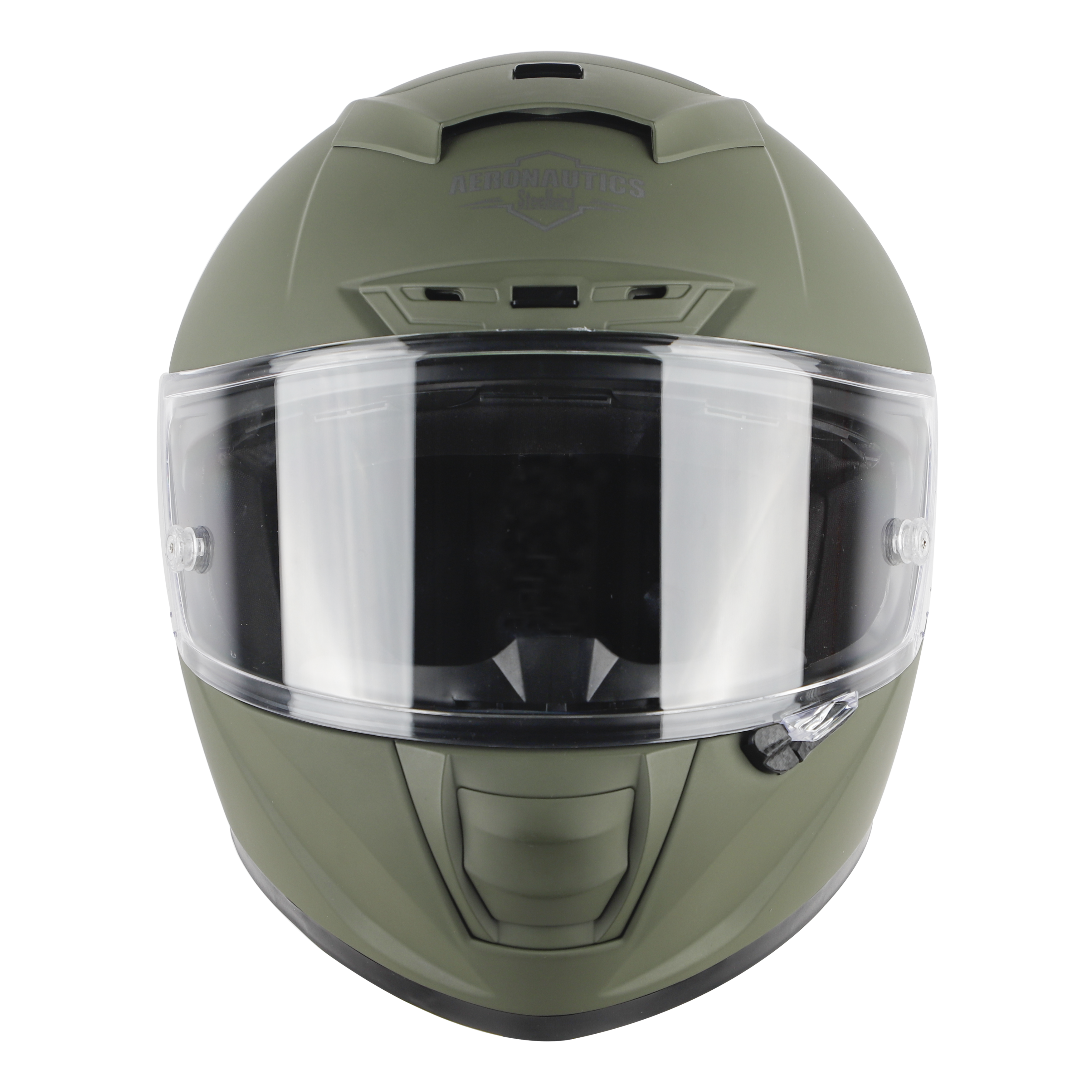 SA-5 DOT MAT BATTLE GREEN WITH CLEAR ANTI-FOG SHIELD VISOR