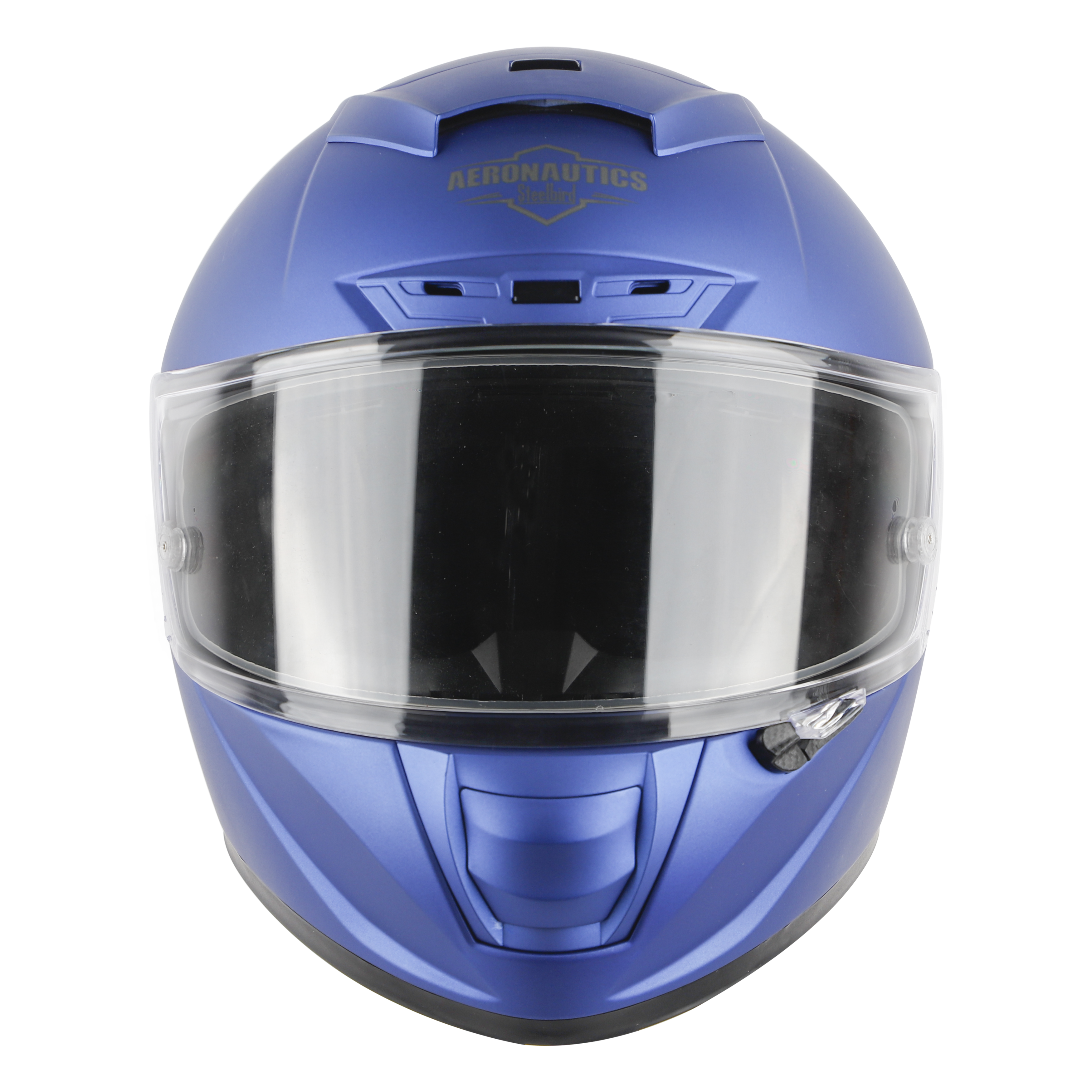 SA-5 DOT MAT Y.BLUE WITH CLEAR ANTI-FOG SHIELD VISOR