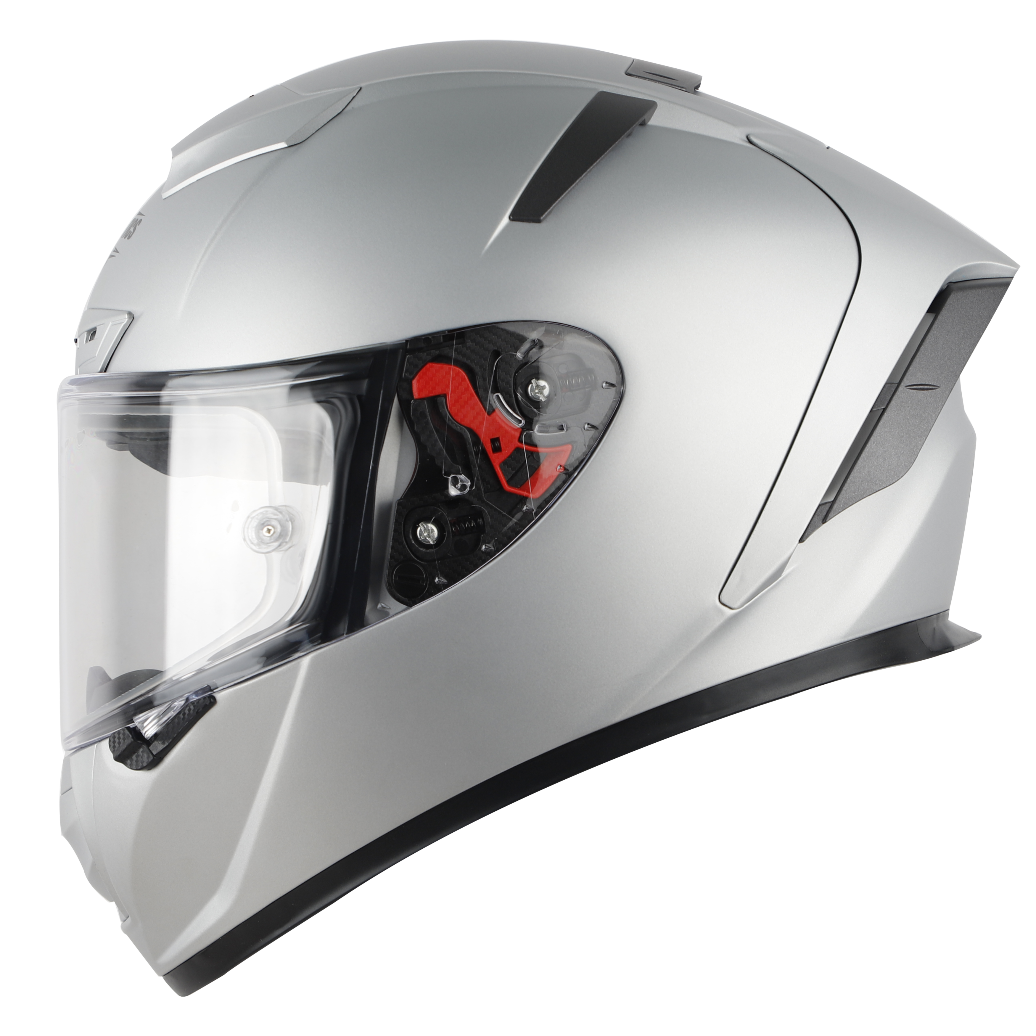 SA-5 DOT GLOSSY SILVER WITH CLEAR ANTI-FOG SHIELD VISOR