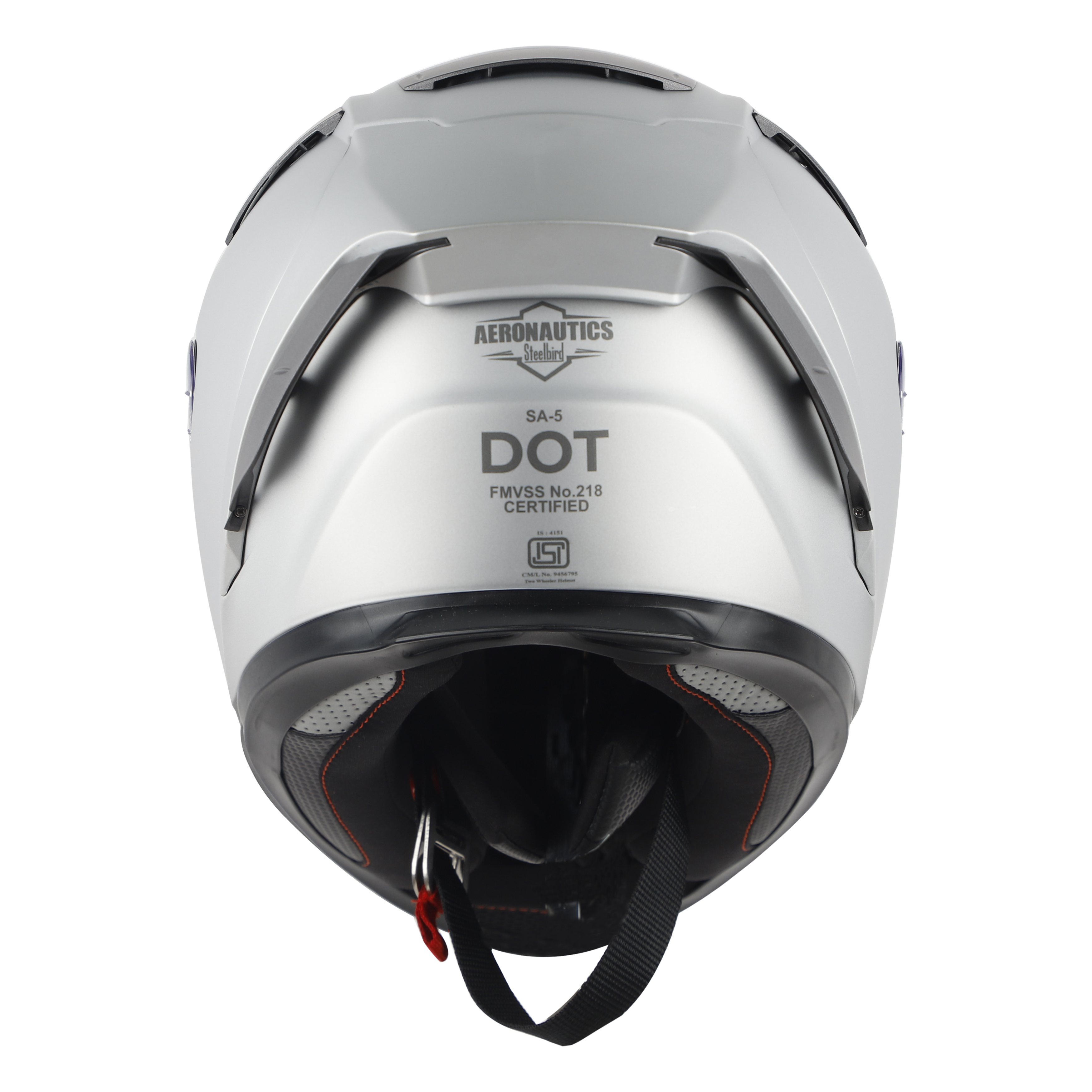 SA-5 DOT GLOSSY SILVER WITH CLEAR ANTI-FOG SHIELD VISOR