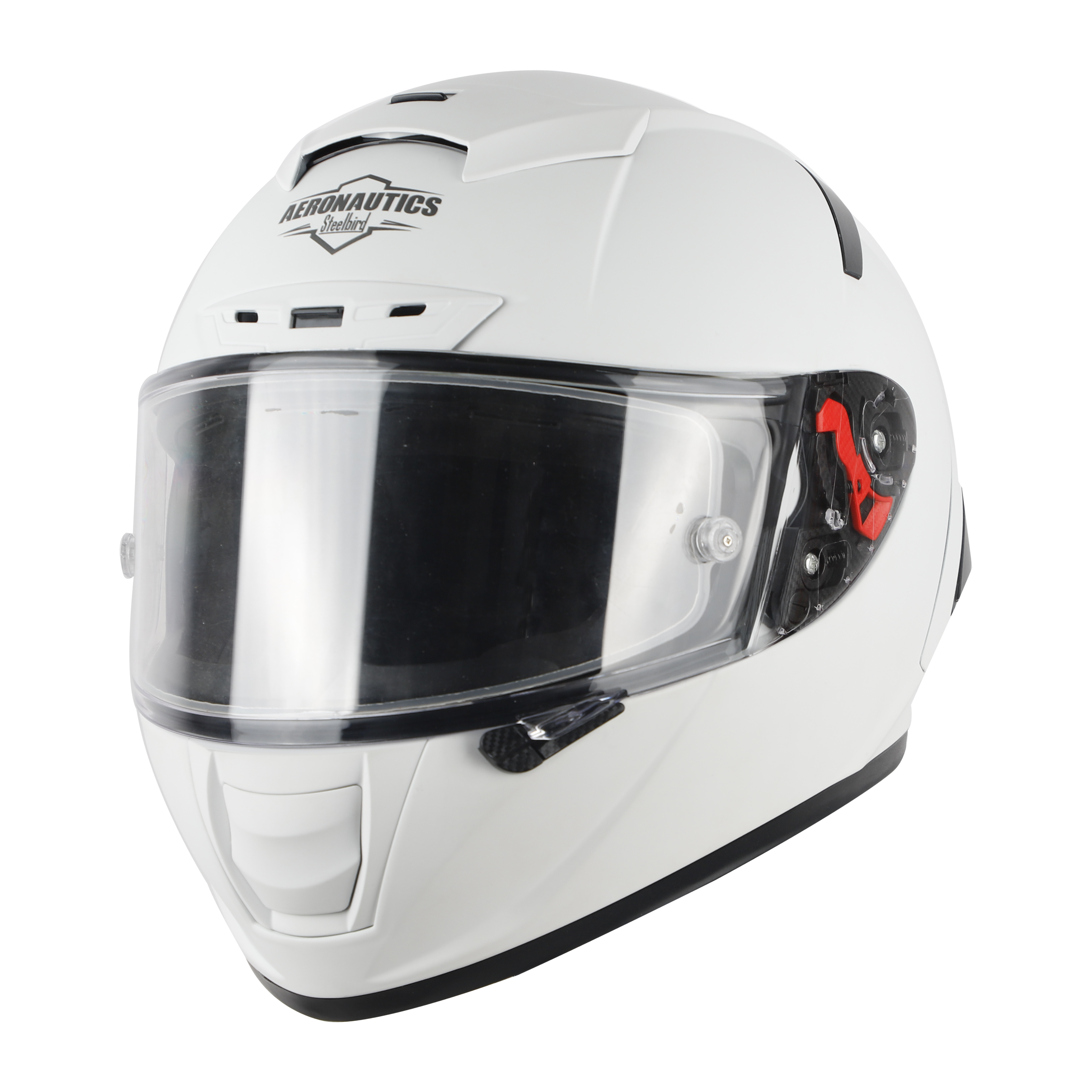 SA-5 DOT GLOSSY WHITE WITH CLEAR ANTI-FOG SHIELD VISOR