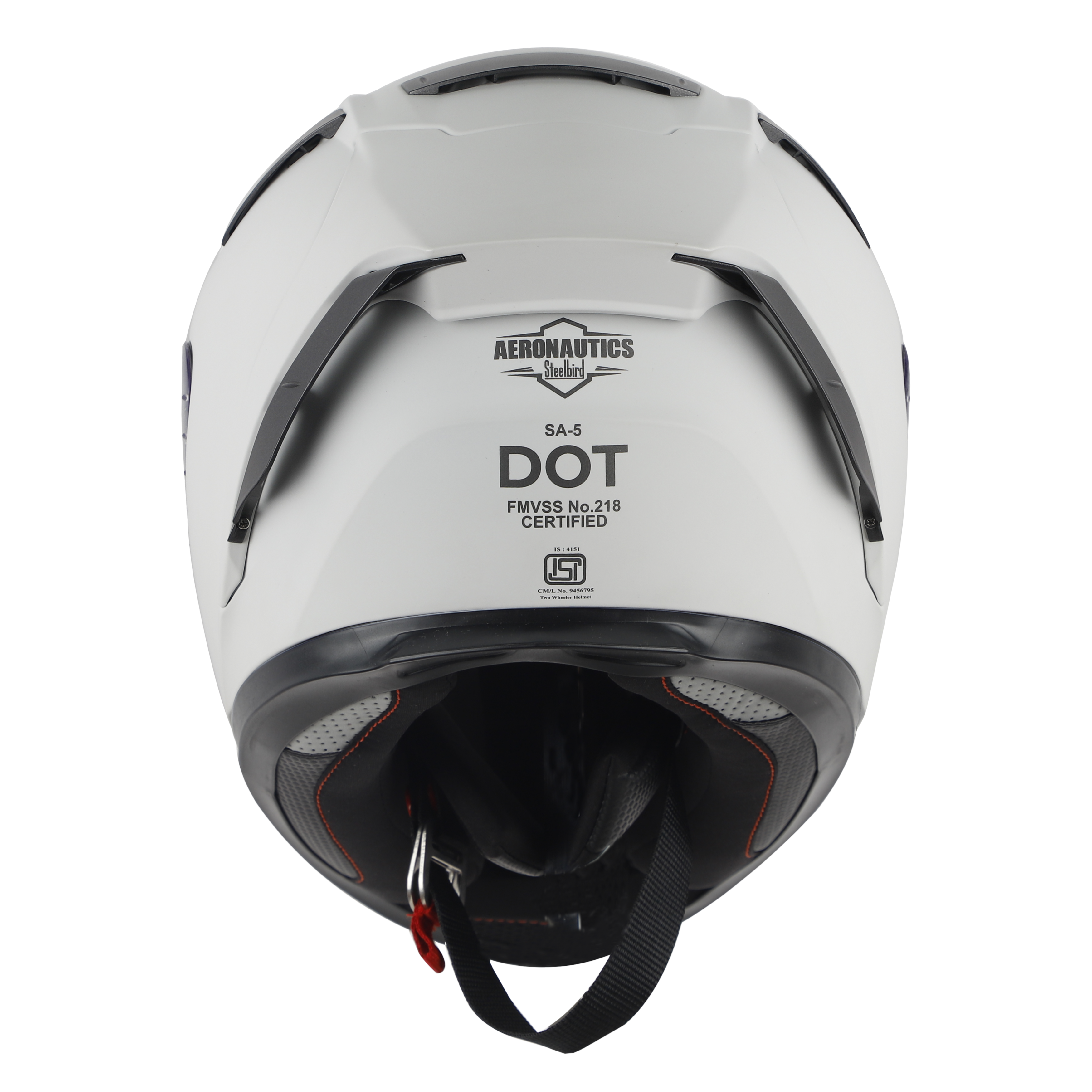 SA-5 DOT GLOSSY WHITE WITH CLEAR ANTI-FOG SHIELD VISOR