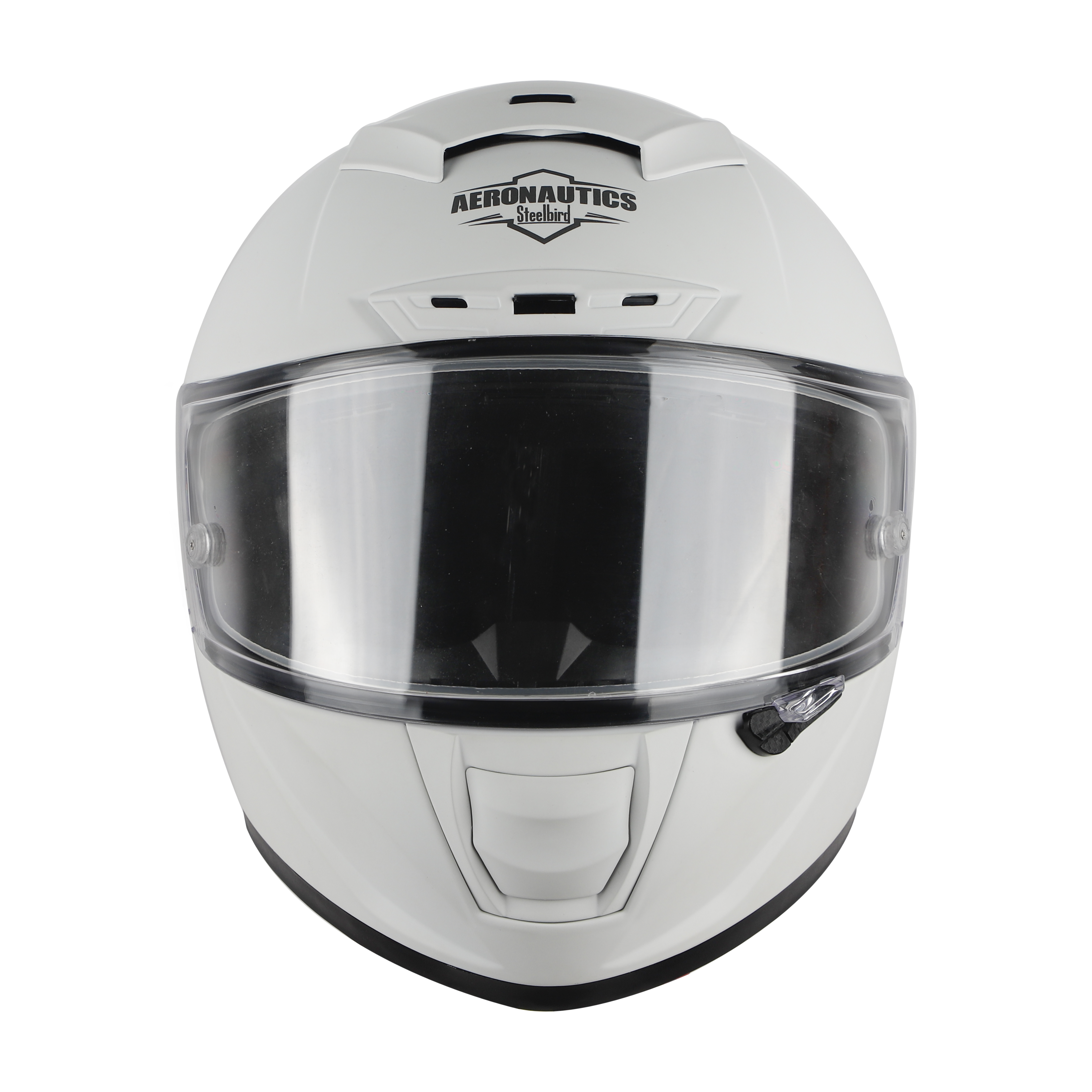 SA-5 DOT MAT WHITE WITH CLEAR ANTI-FOG SHIELD VISOR