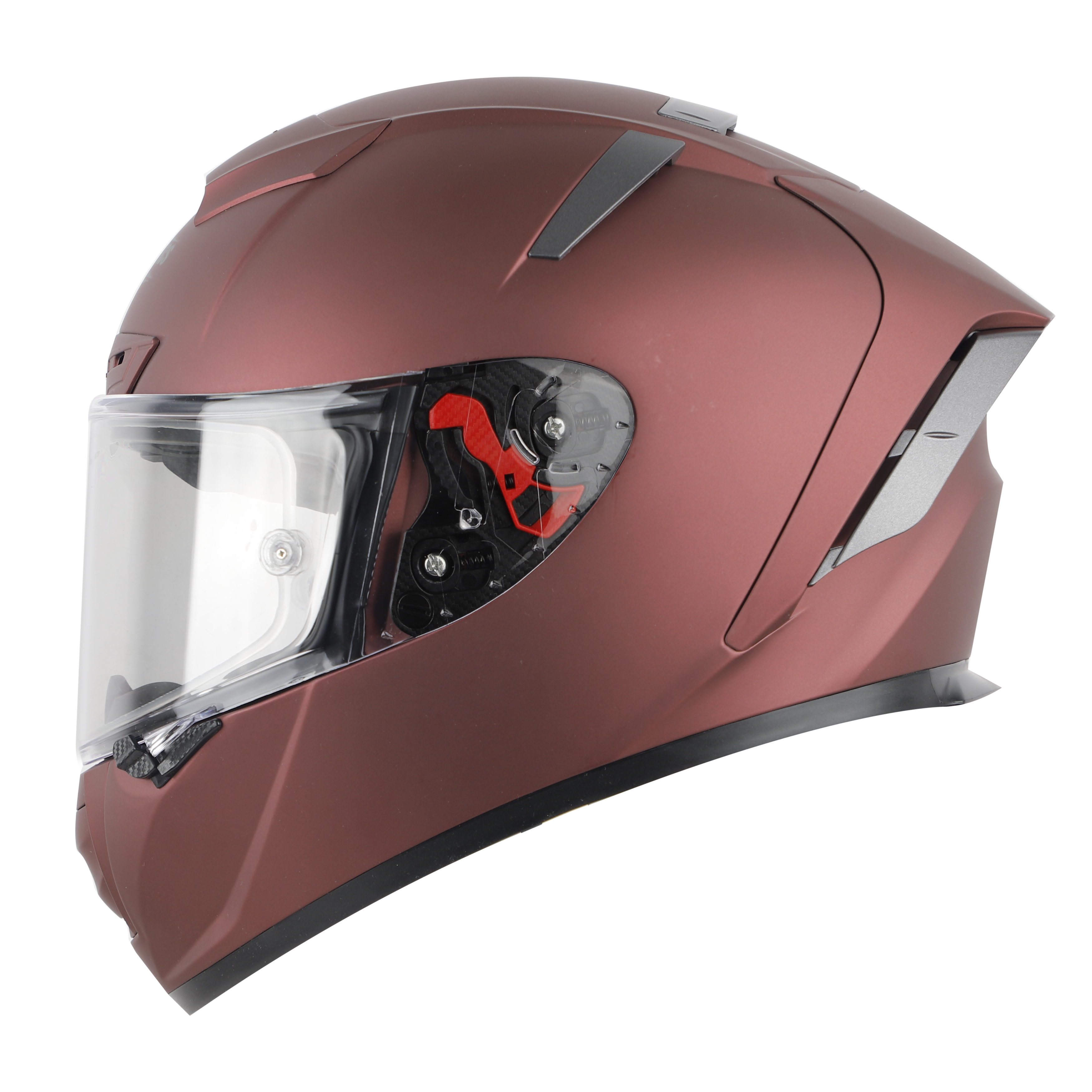 SA-5 DOT MAT MAROON WITH CLEAR ANTI-FOG SHIELD VISOR