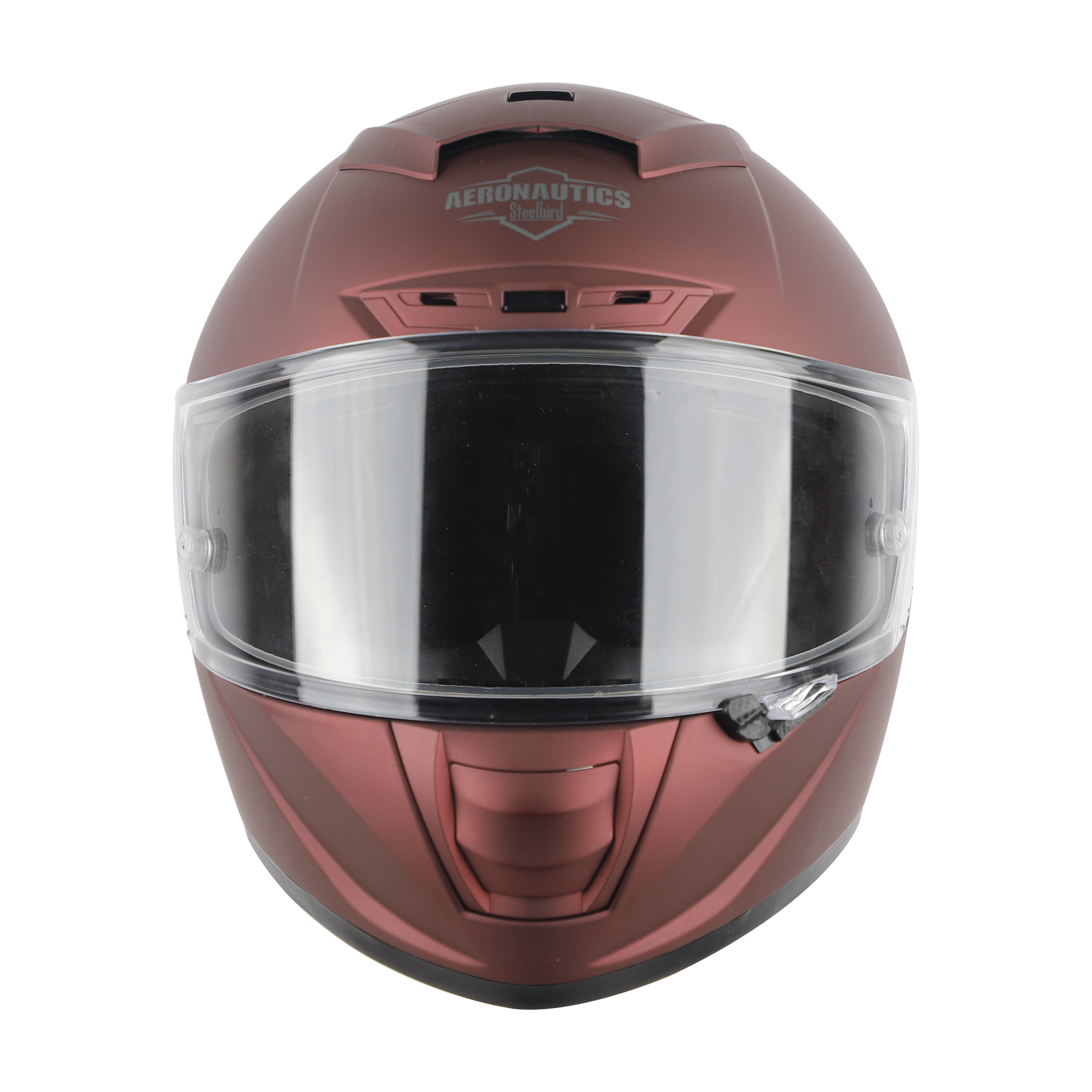 SA-5 DOT MAT MAROON WITH CLEAR ANTI-FOG SHIELD VISOR