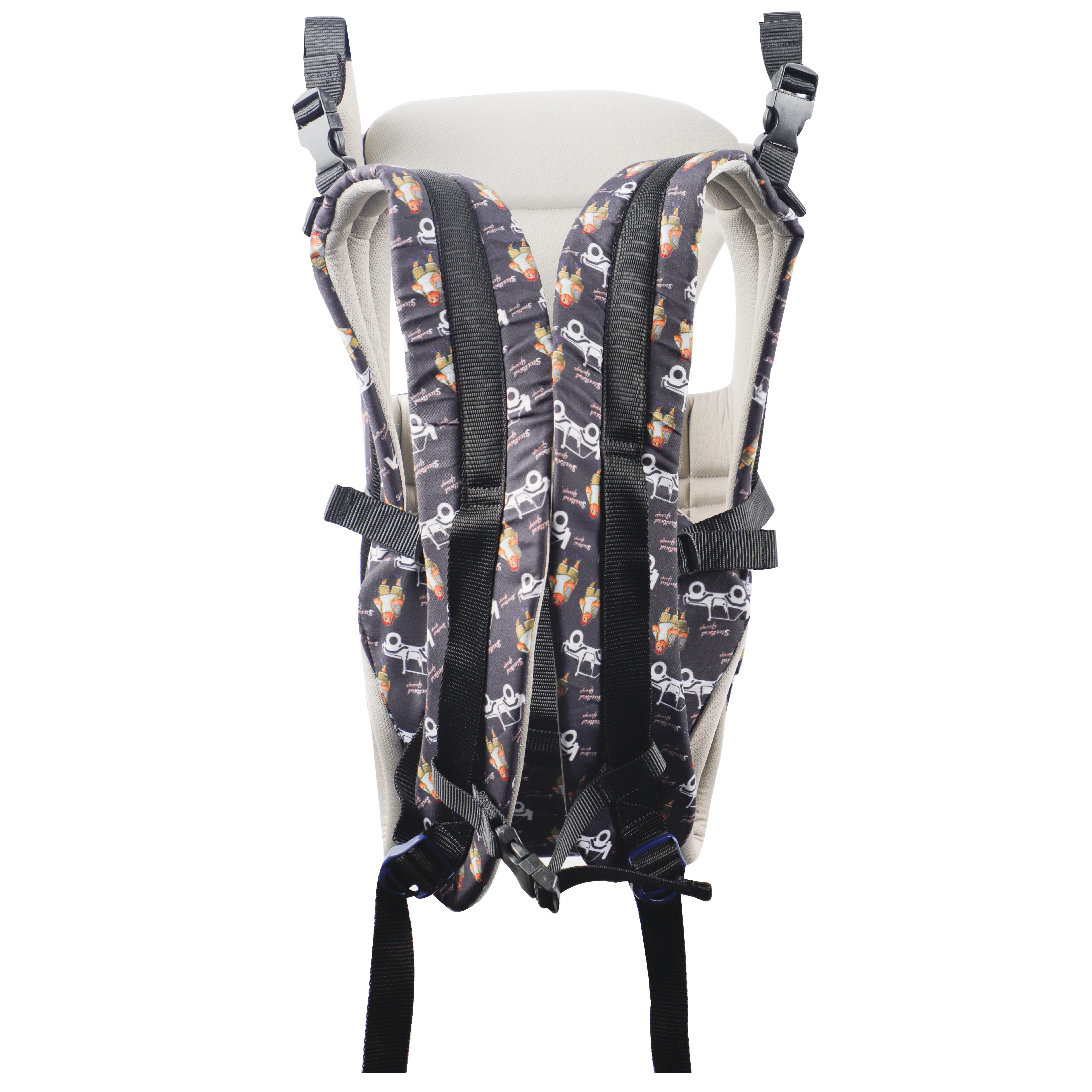 Steelbird Premium Kids 4-in-1 Adjustable Baby Carrier Cum Kangaroo Bag With Lumbar Support-Lightweight And Breathable-Back-Front Carrier For Baby With Safety Belt-Max Weight Up To 15 Kg (Grey George)