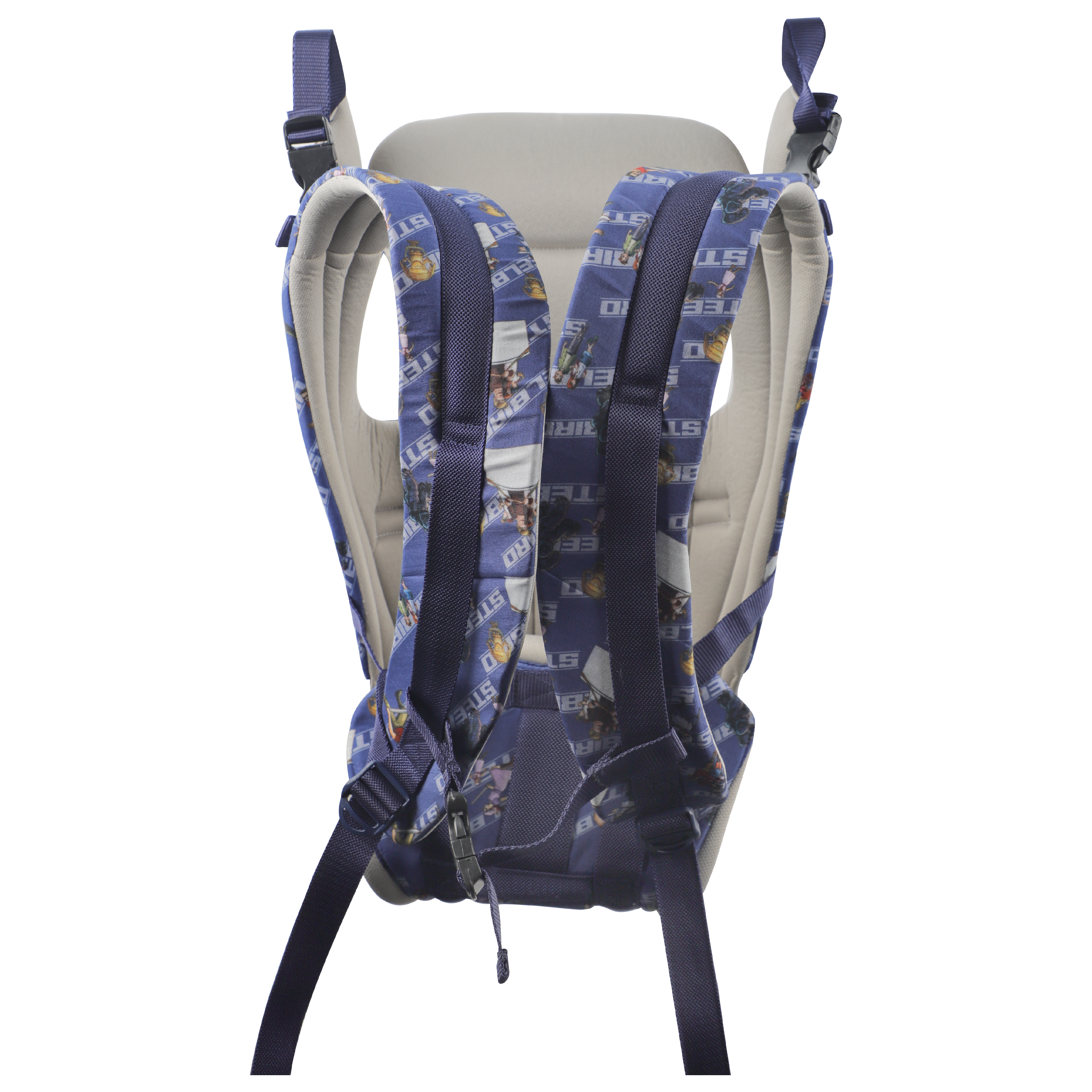 Steelbird Premium Kids 4-in-1 Adjustable Baby Carrier Cum Kangaroo Bag With Lumbar Support-Lightweight And Breathable-Back-Front Carrier For Baby With Safety Belt-Max Weight Up To 15 Kg (PRINTED BLUE)