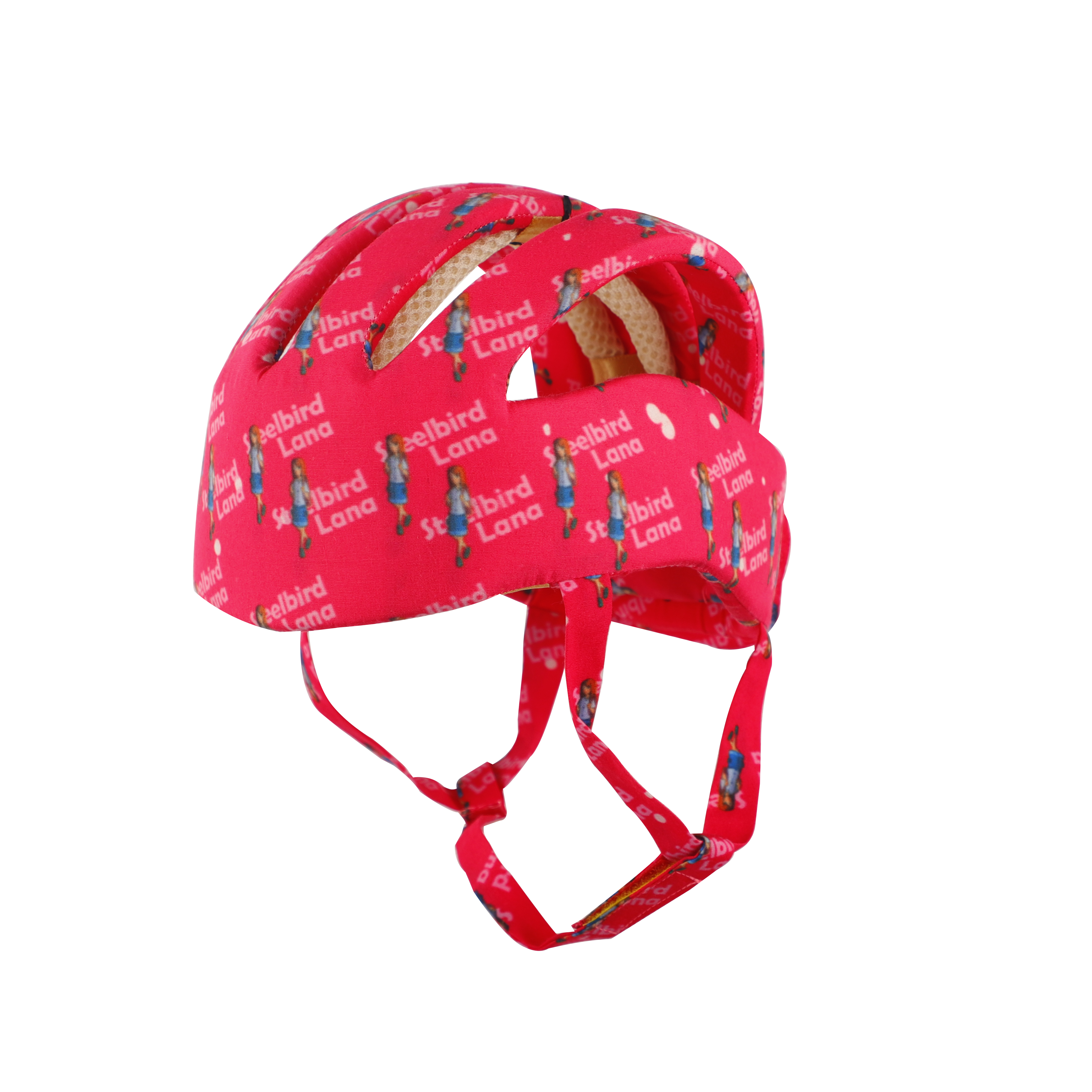 Steelbird Kids Safety Helmet, Toddler Safety Helmet Adjustable + Knee Guards For Kids | Protective Gear Set For Skateboard, Bike, Roller Skating, Cycling, Scooter. (Baby Pink)