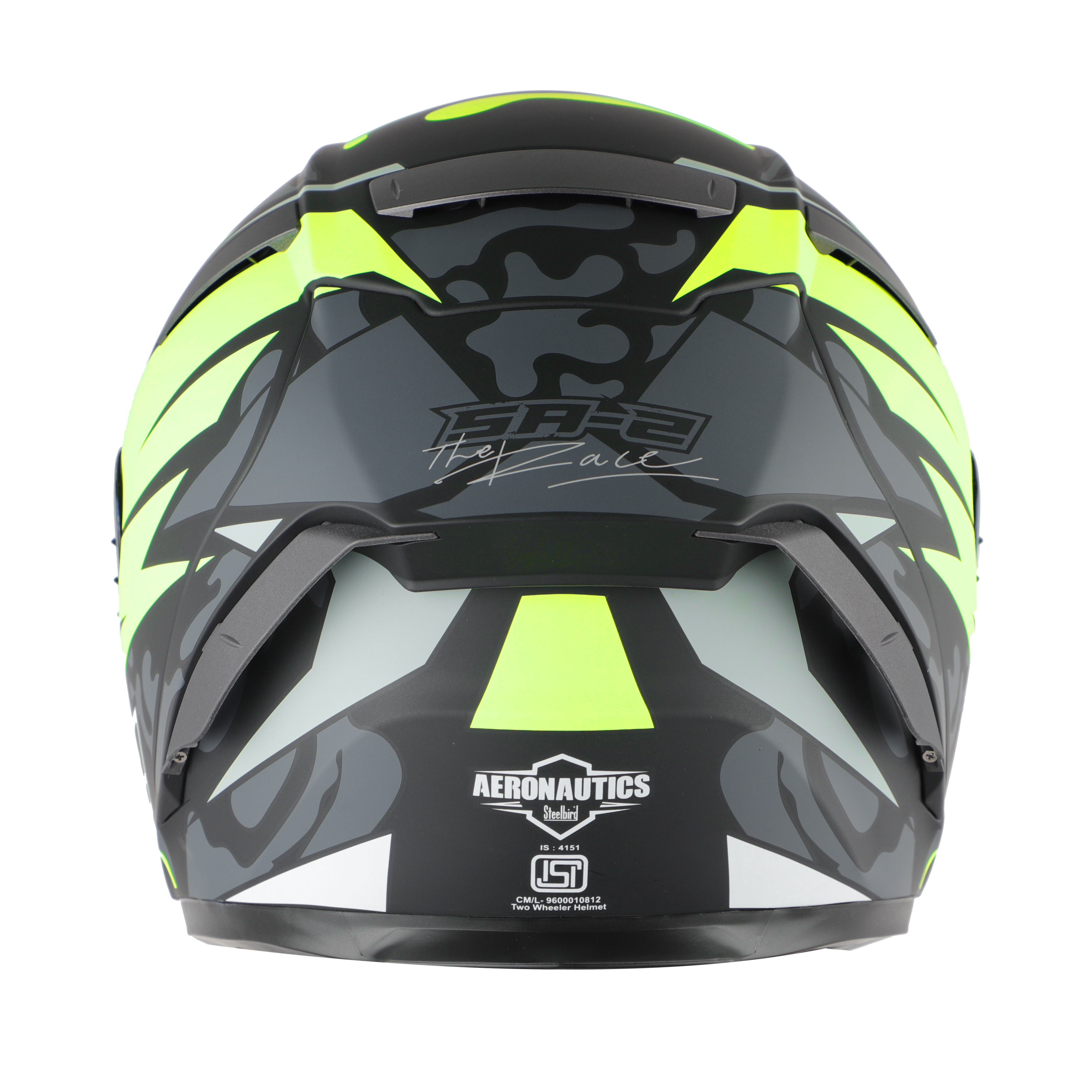 SA-2 TERMINATOR 3.0 MAT BLACK WITH NEON FITTED WITH CLEAR VISOR EXTRA SMOKE VISOR FREE (WITH ANTI-FOR SHIELD HOLDER)