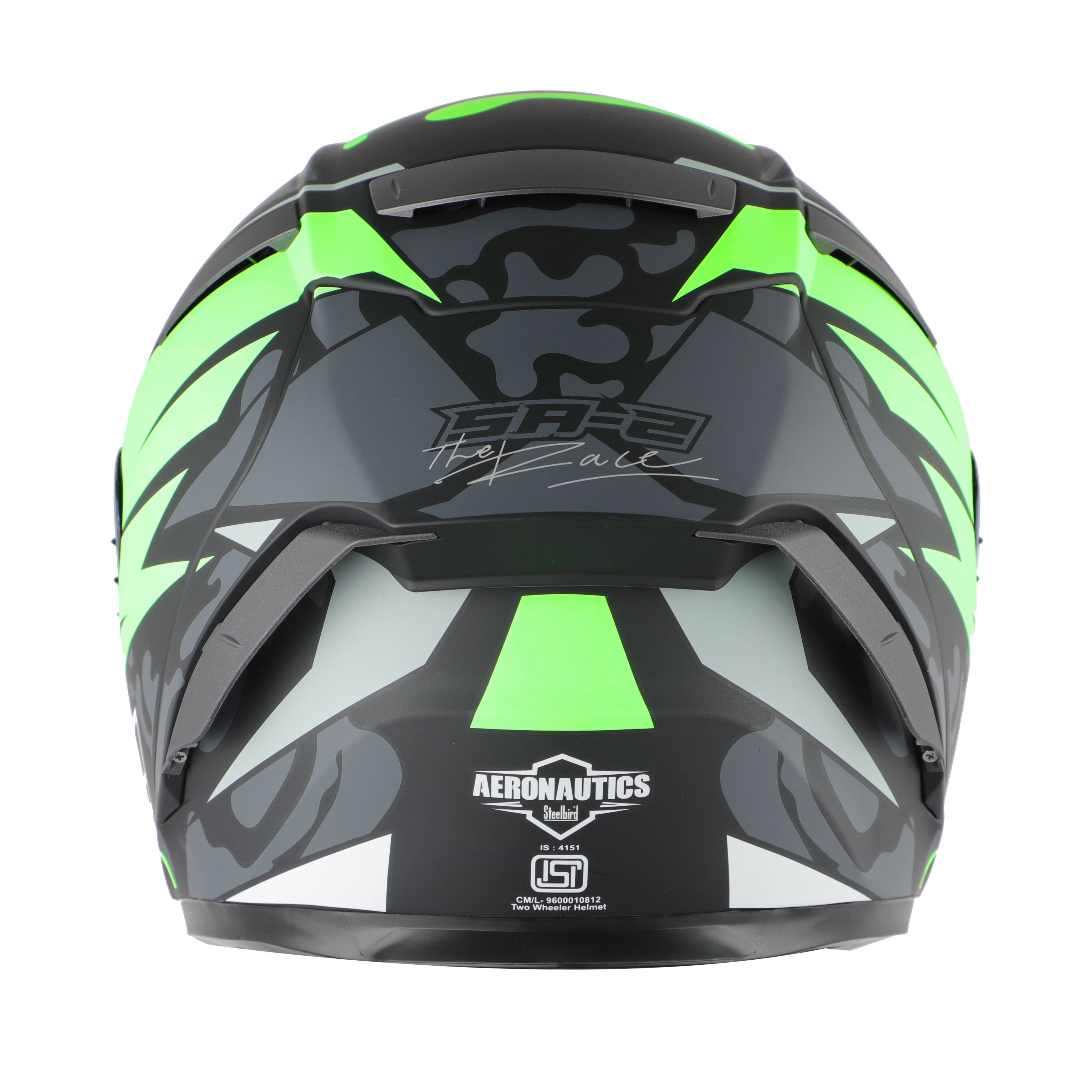 SA-2 TERMINATOR 3.0 GLOSSY BLACK WITH GREEN FITTED WITH CLEAR VISOR EXTRA SMOKE VISOR FREE (WITH ANTI-FOR SHIELD HOLDER)