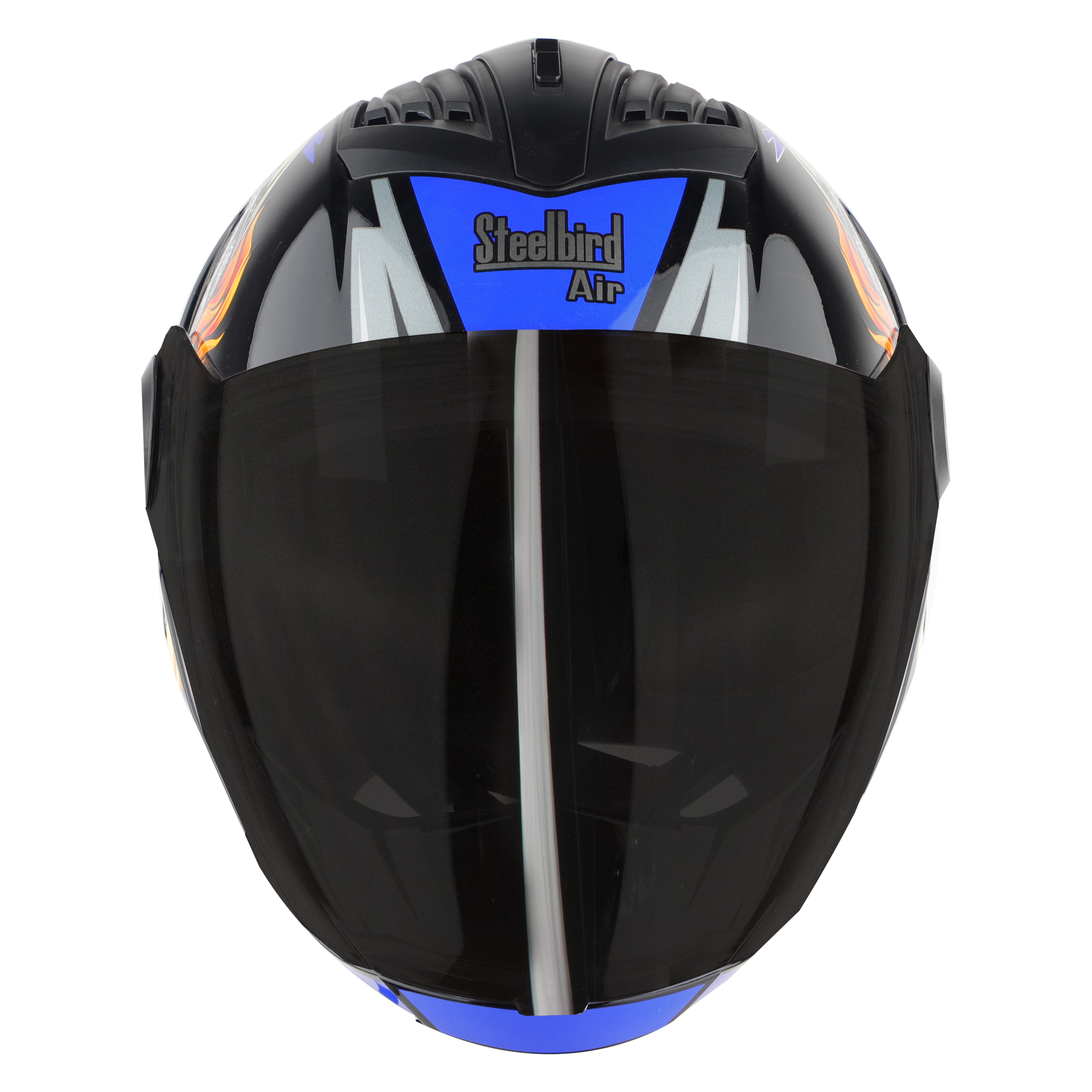 SBA-2 SPOOK MAT BLACK WITH BLUE ( FITTED WITH CLEAR VISOR EXTRA SMOKE VISOR FREE