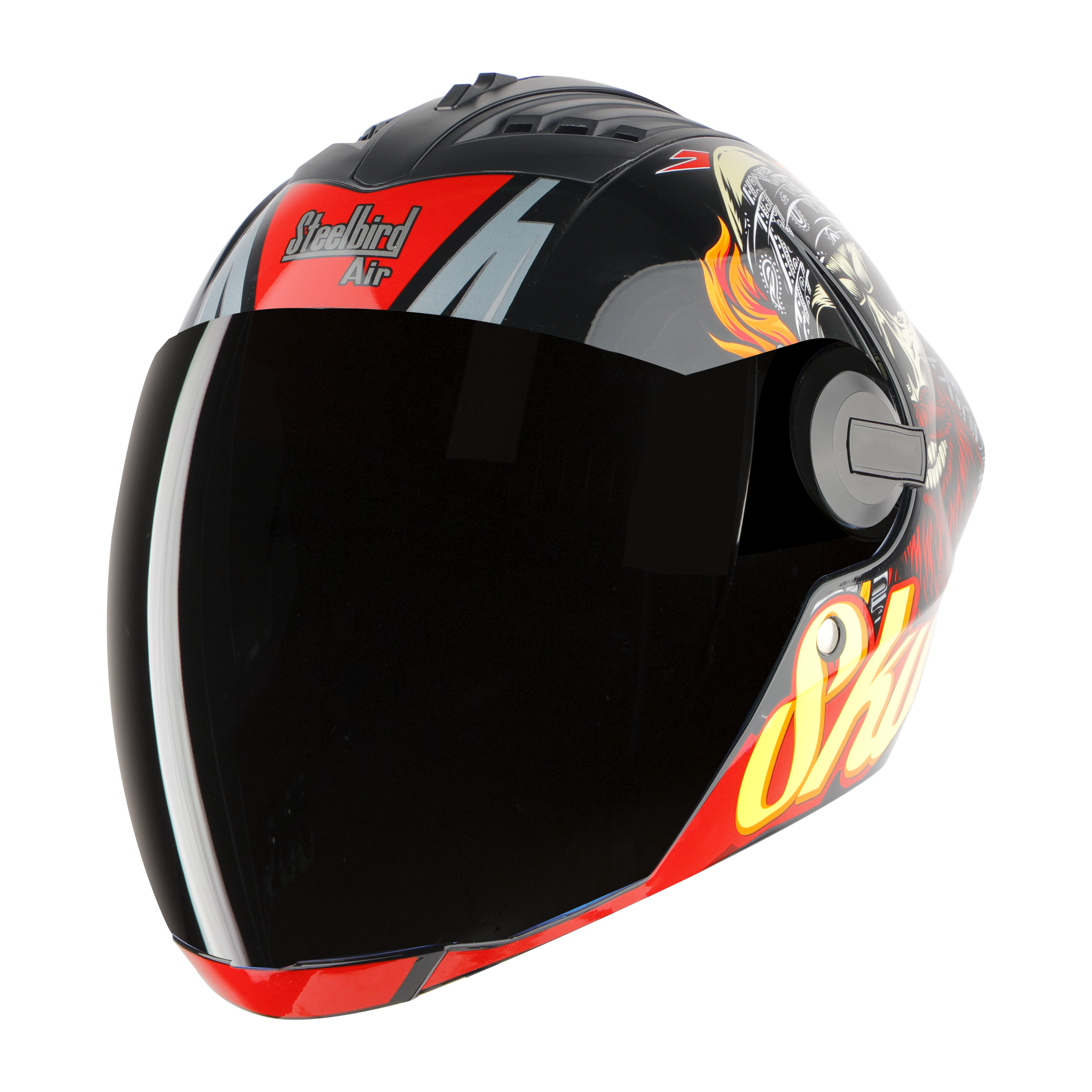 SBA-2 SPOOK MAT BLACK WITH RED ( FITTED WITH CLEAR VISOR EXTRA SMOKE VISOR FREE